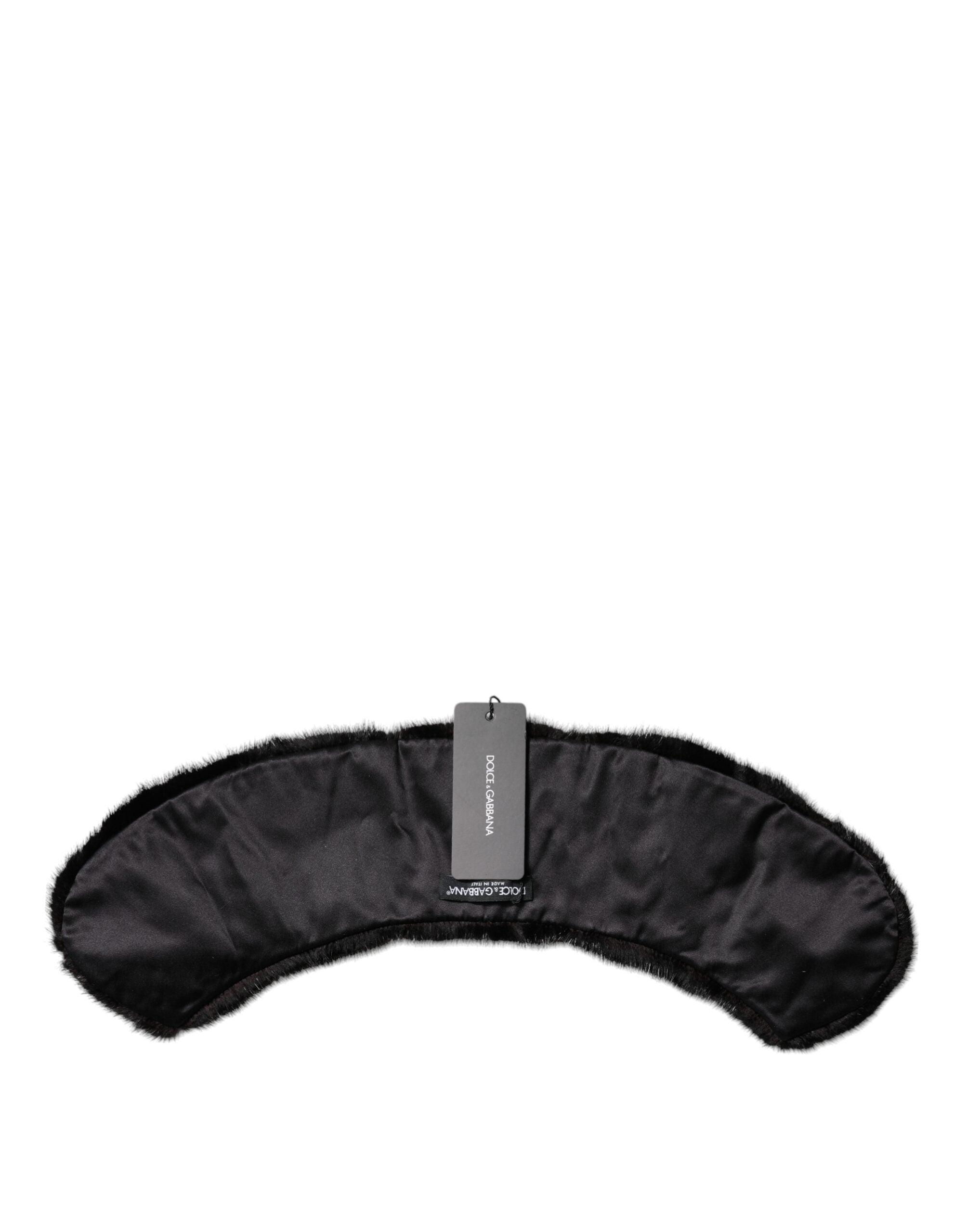 Dolce & Gabbana Schwarzer Pelzschal Hals Wrap Cover Kragenschal