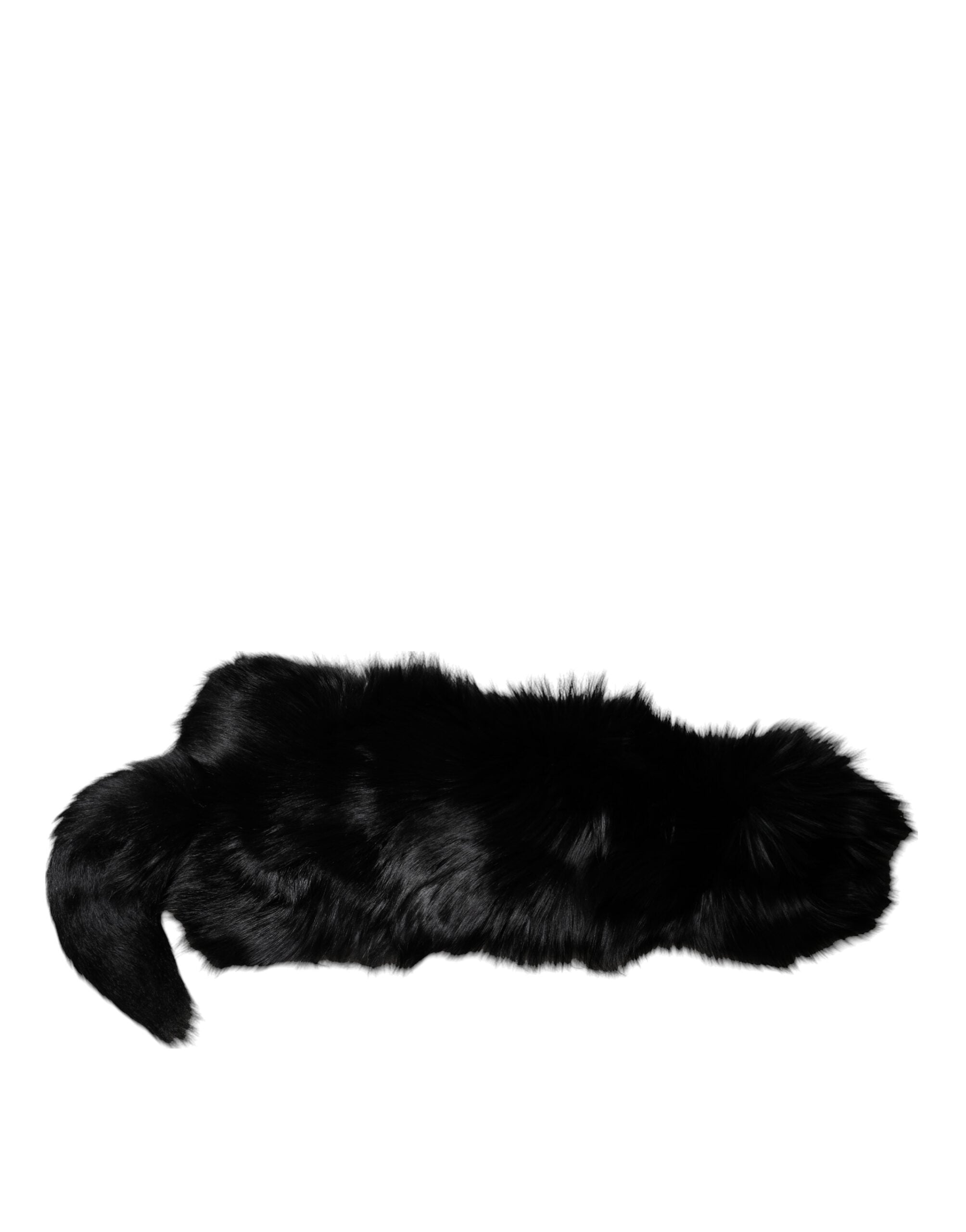 Dolce & Gabbana Black Fox Fur Neck Warmer Winter Scarf