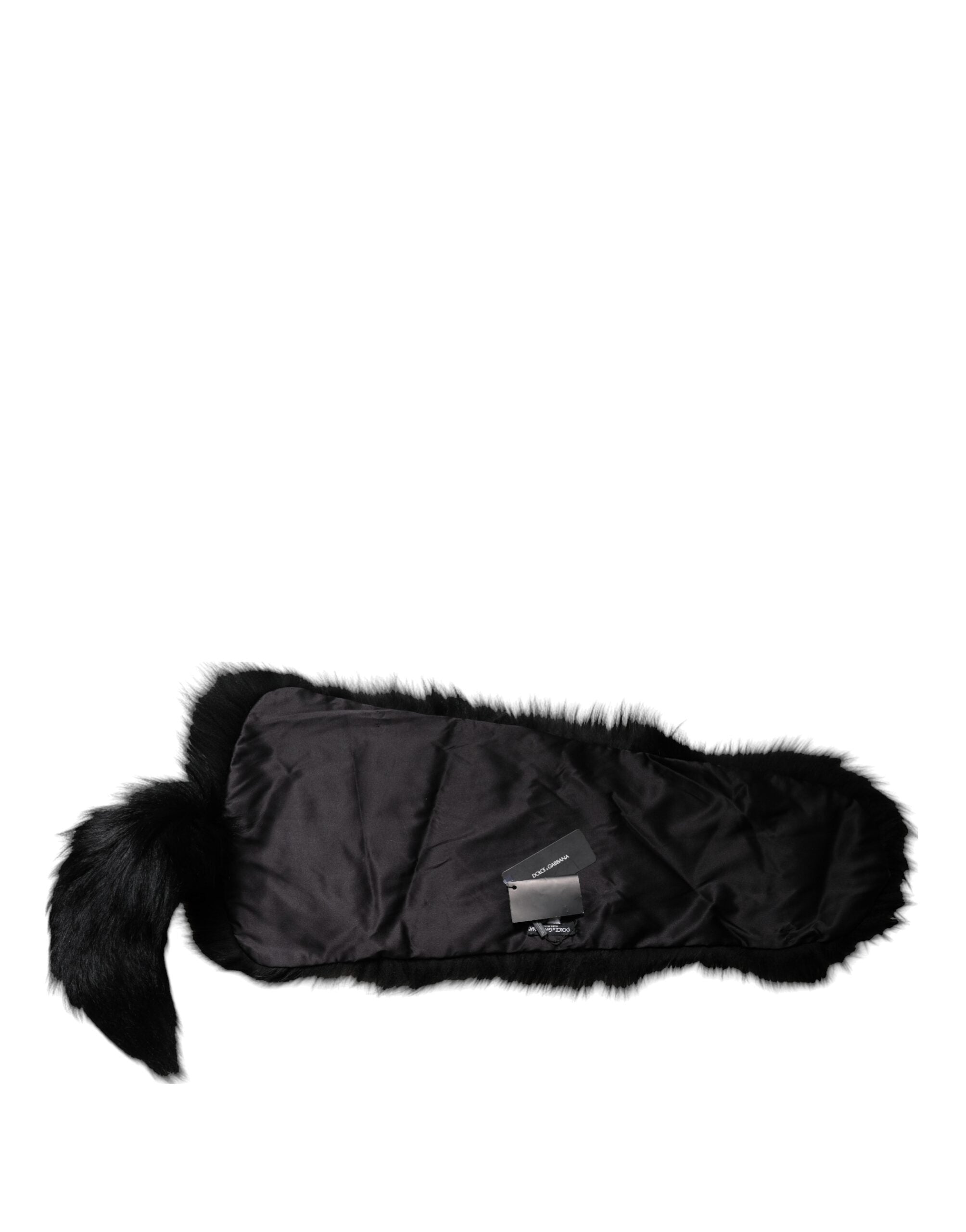 Dolce & Gabbana Black Fox Fur Neck Warmer Winter Scarf