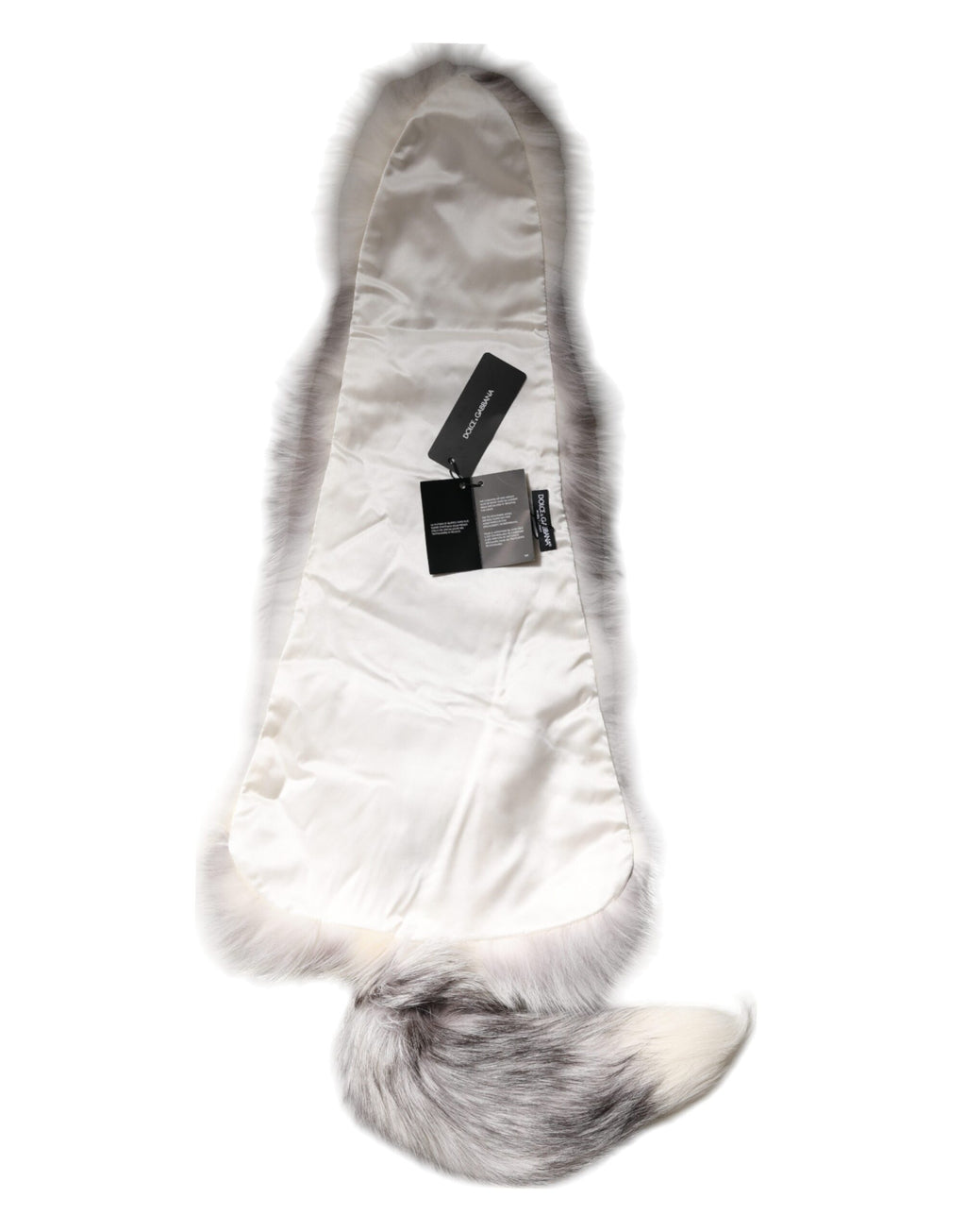 Dolce & Gabbana Weißer Fuchs Pelz Hals Wrap Warmer Winterschal