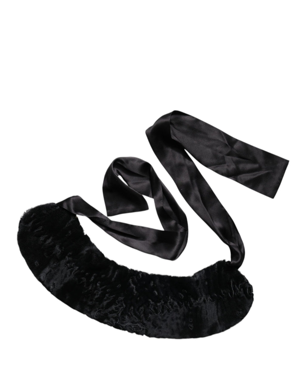 Dolce & Gabbana Schwarzer Lammfell Damen Halswärmer Winterschal