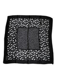 Dolce & Gabbana Black Floral Silk Square Wrap Scarf