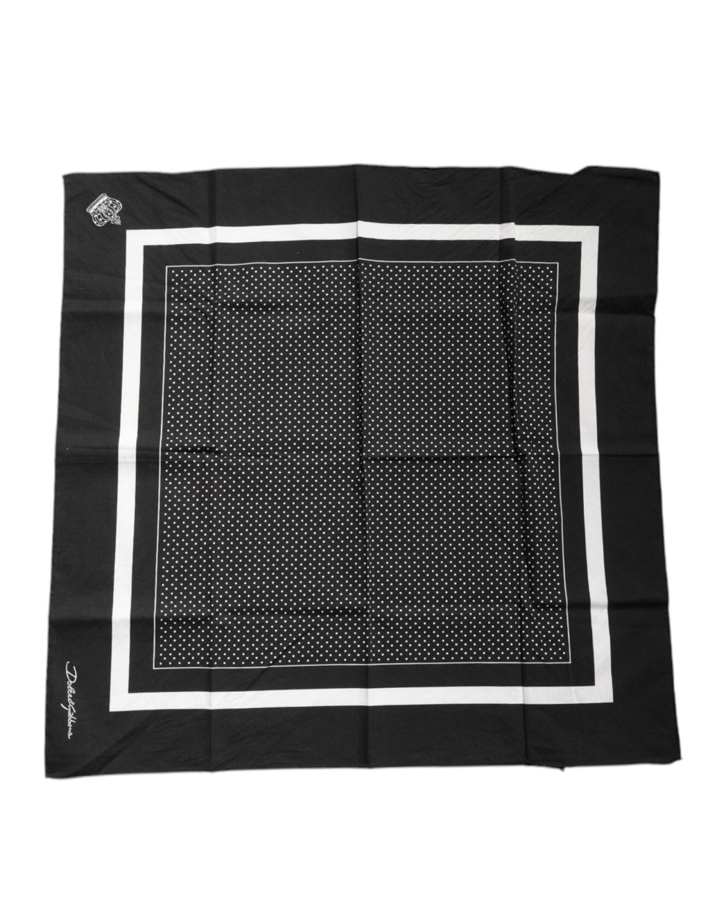 Dolce & Gabbana Black Polka Dot Cotton Handkerchief