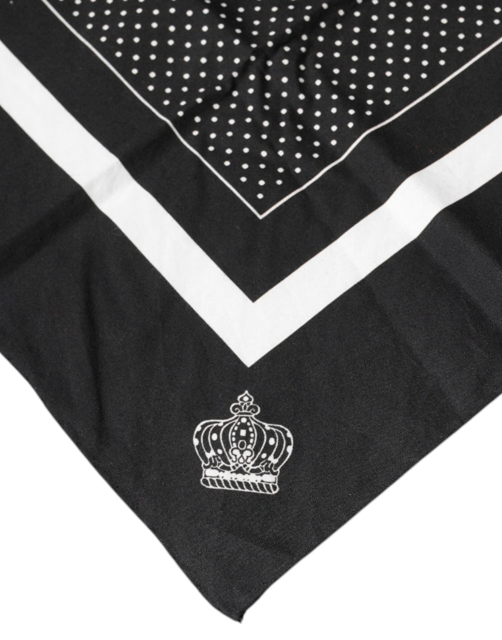 Dolce & Gabbana Black Polka Dot Cotton Handkerchief