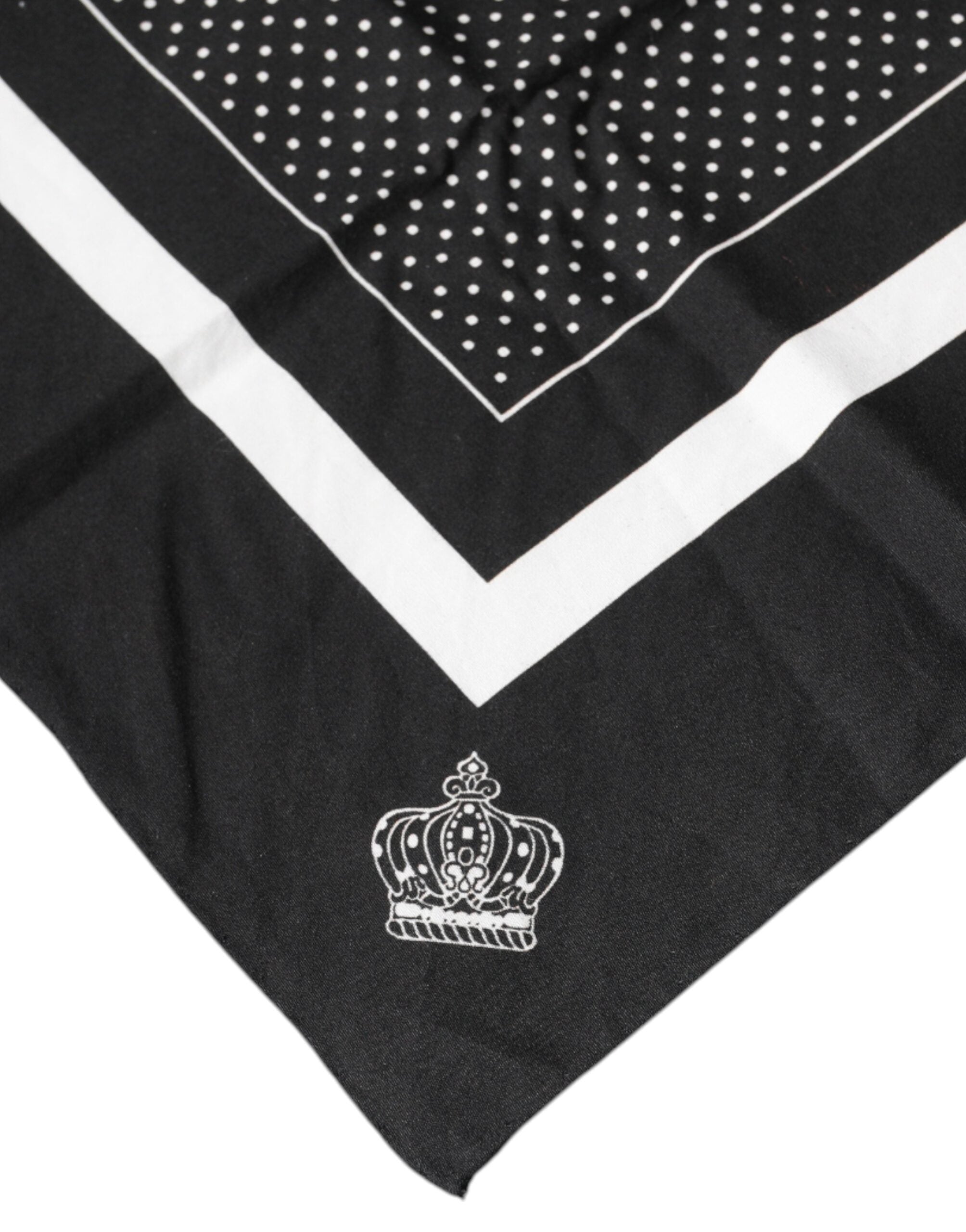 Dolce & Gabbana Black Polka Dot Cotton Handkerchief