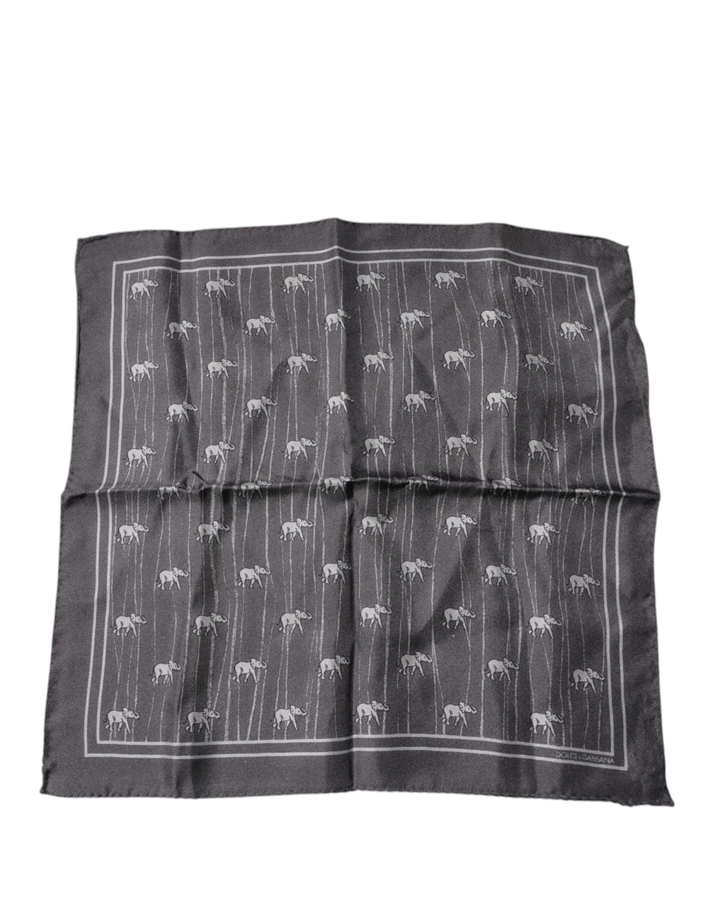 Dolce & Gabbana Brown Elephant Fantasy Pocket Square