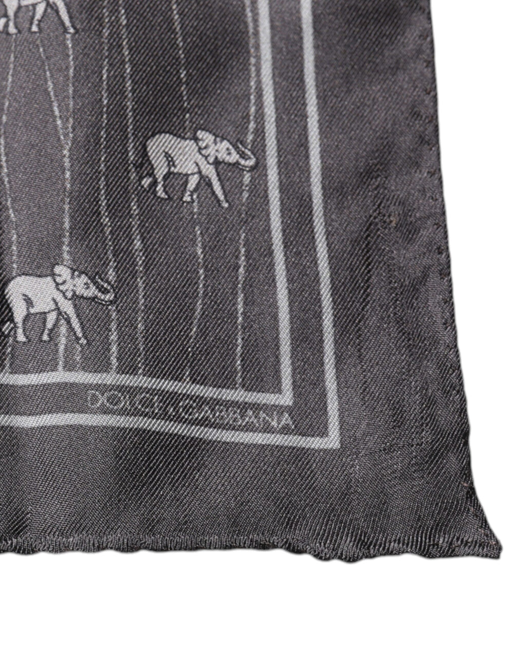 Dolce & Gabbana Brown Elephant Fantasy Pocket Square