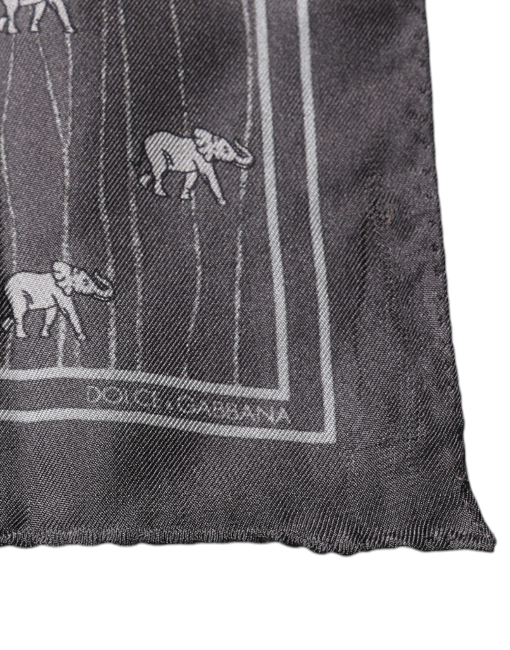 Dolce & Gabbana Brown Elephant Fantasy Pocket Square