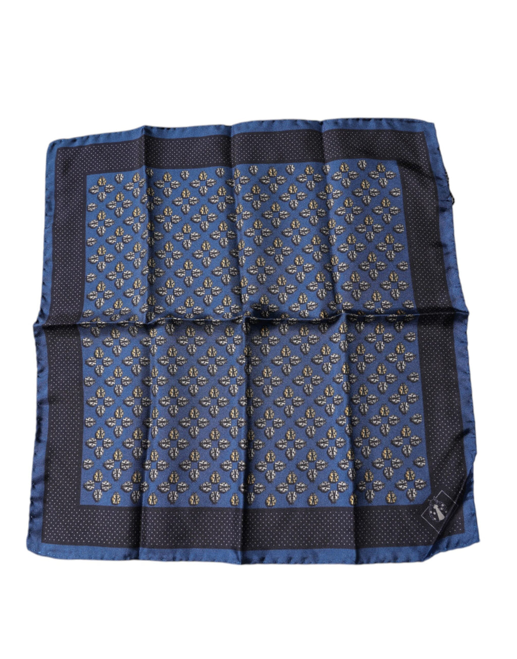 Dolce & Gabbana Blue Ladybug Silk Square Handkerchief Scarf