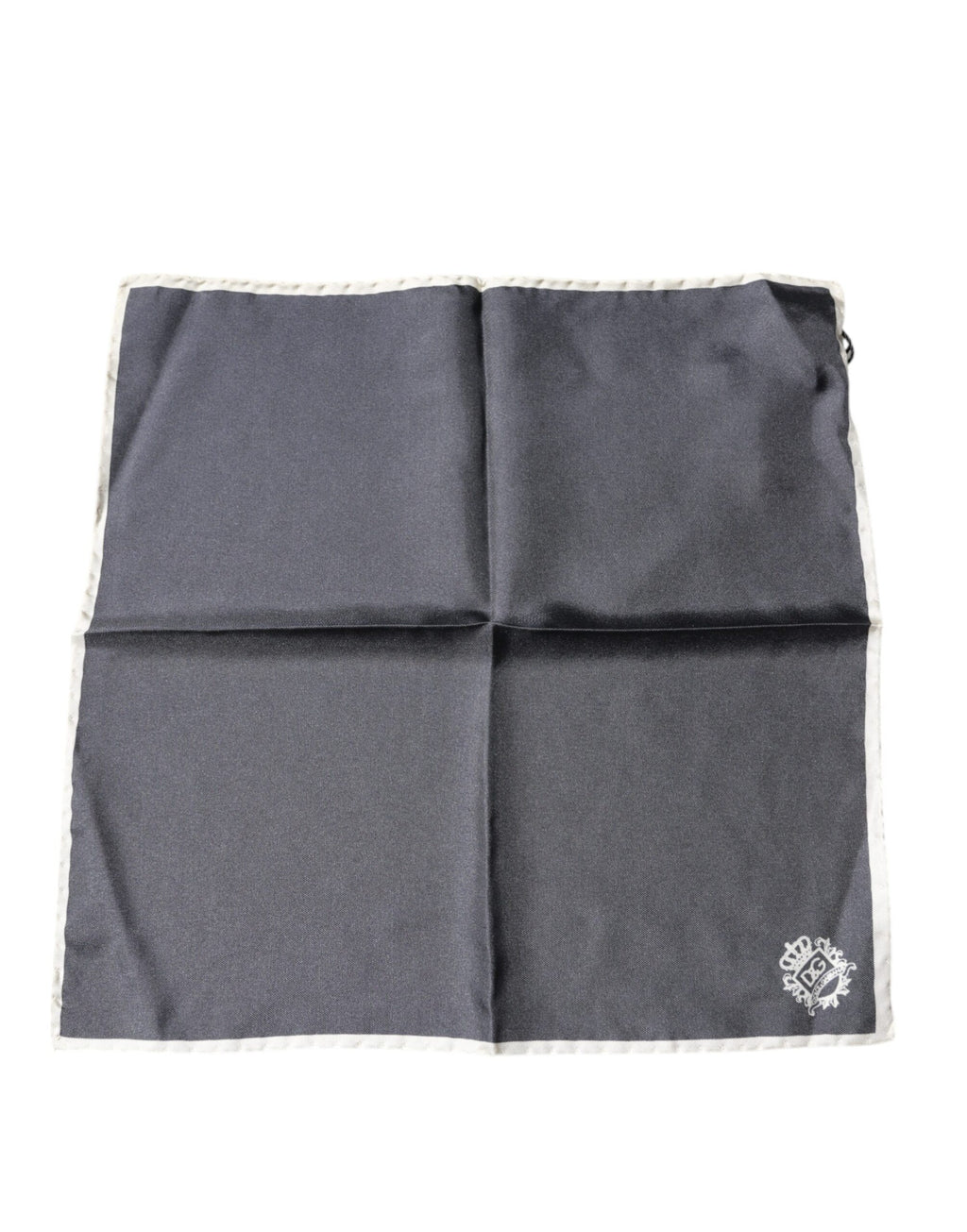 Dolce & Gabbana Grey Crown Logo Square Handkerchief Neck Scarf
