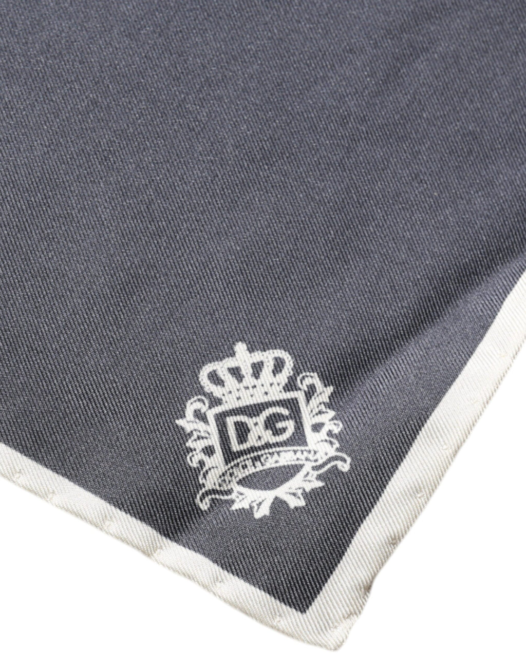 Dolce & Gabbana Grey Crown Logo Square Handkerchief Neck Scarf