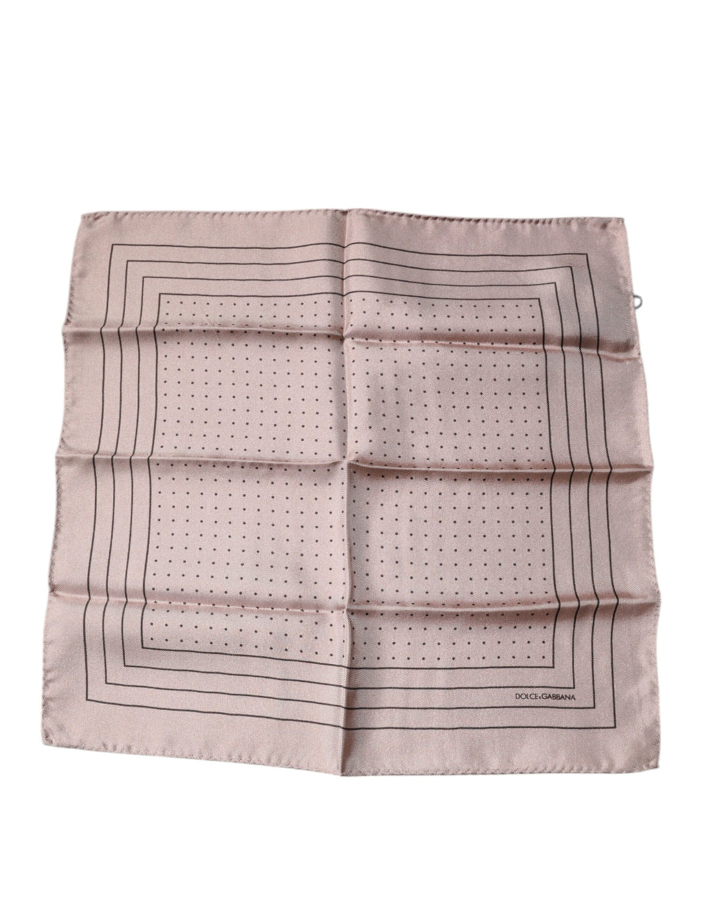 Dolce & Gabbana Pink Polka Dot Square Handkerchief Scarf