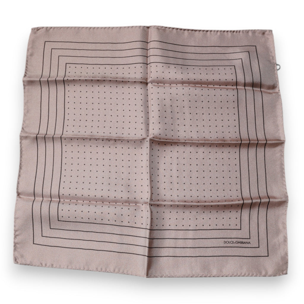 Dolce & Gabbana Pink Polka Dot Square Handkerchief Scarf