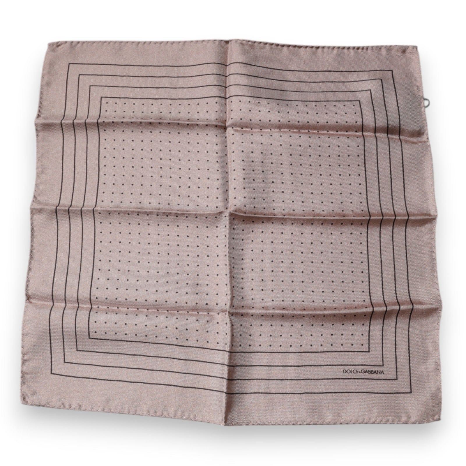 Dolce & Gabbana Pink Polka Dot Square Handkerchief Scarf