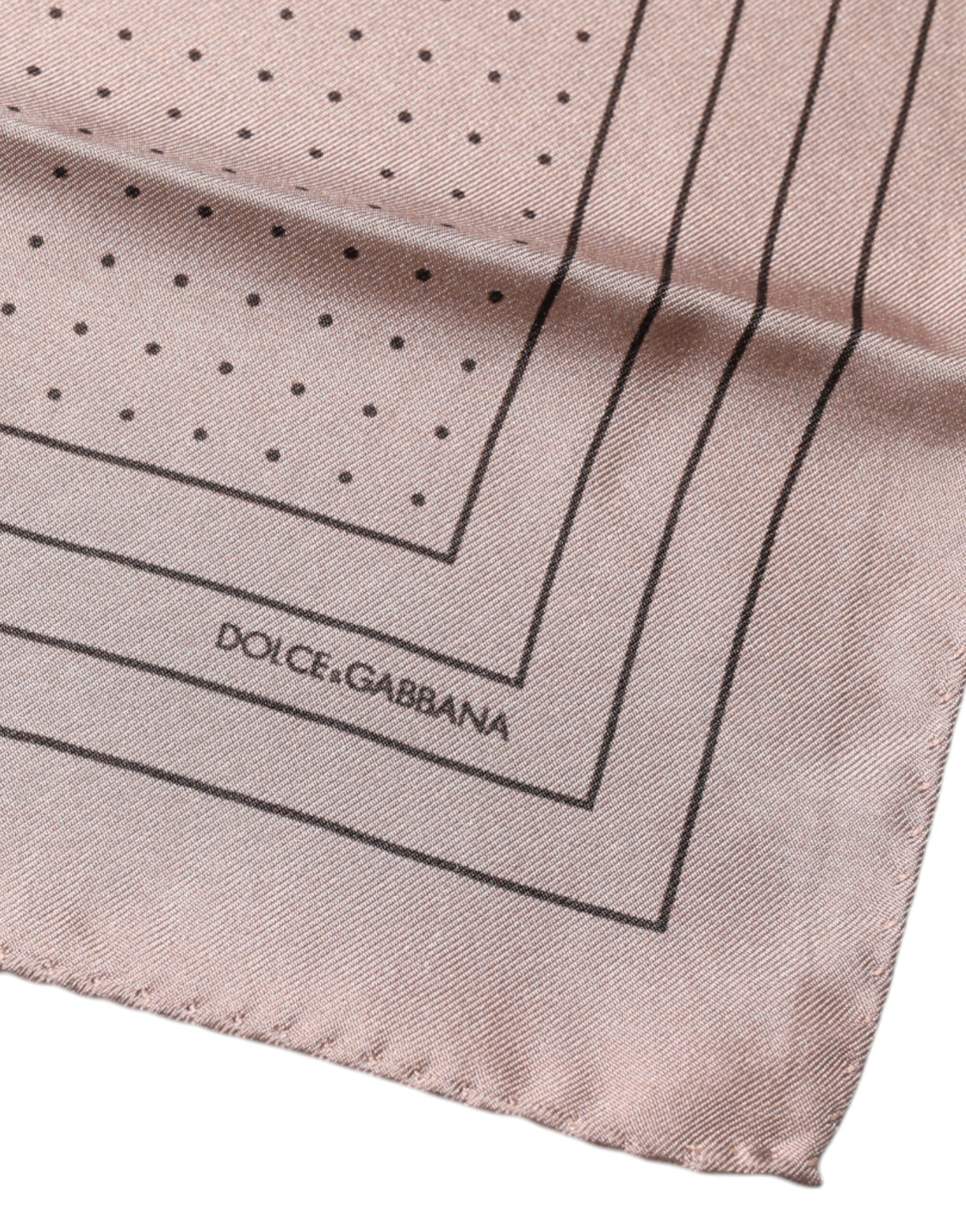 Dolce & Gabbana Pink Polka Dot Square Handkerchief Scarf