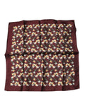 Dolce & Gabbana Maroon Oranges Seidenschal Quadratisches Taschentuch