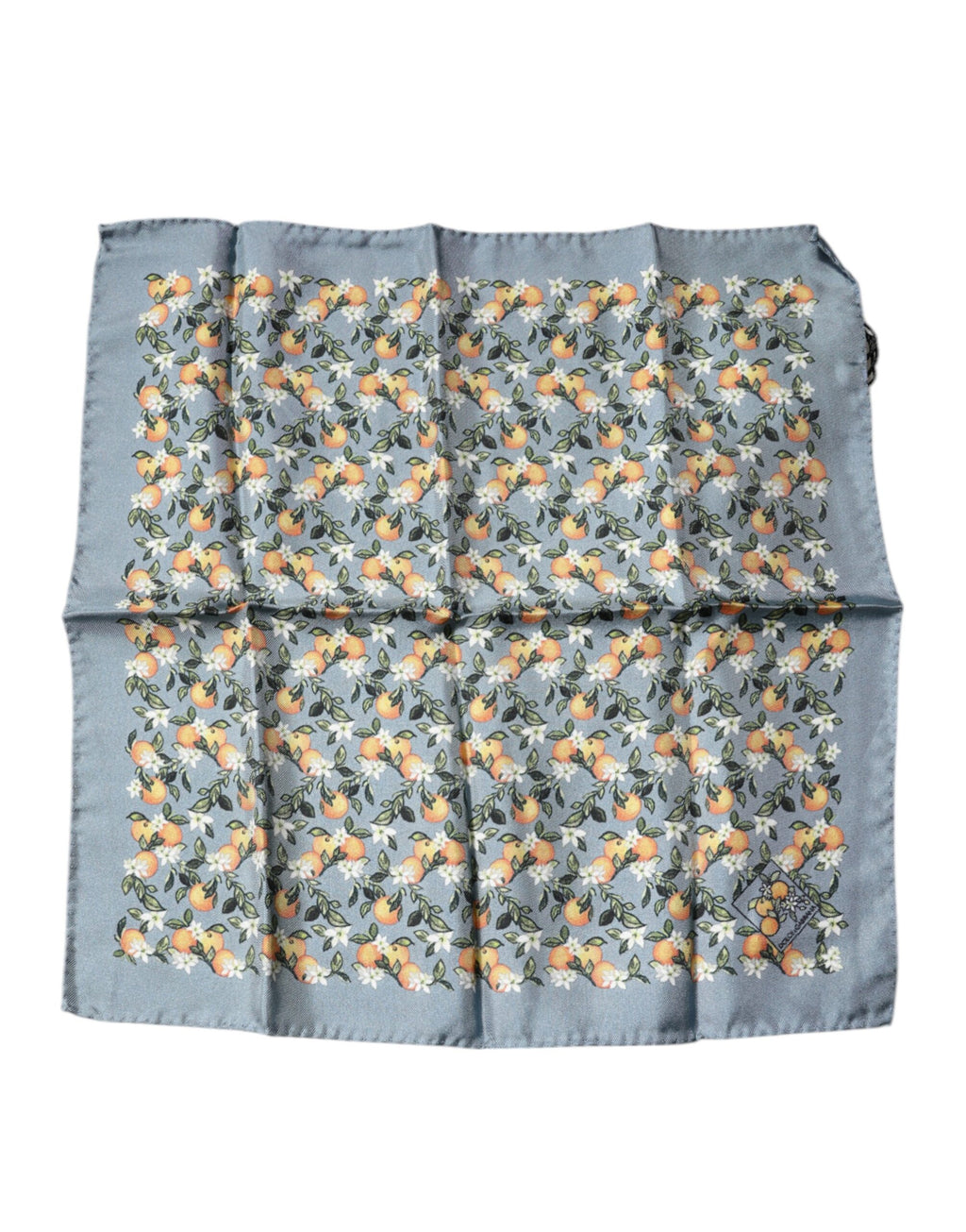 Dolce & Gabbana Grey Orange Silk Square Scarf