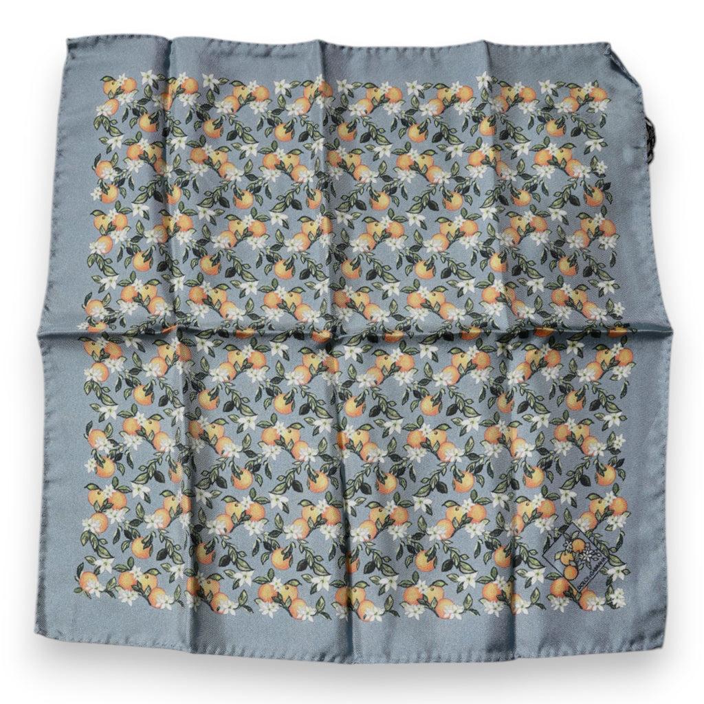 Dolce & Gabbana Grey Orange Silk Square Scarf