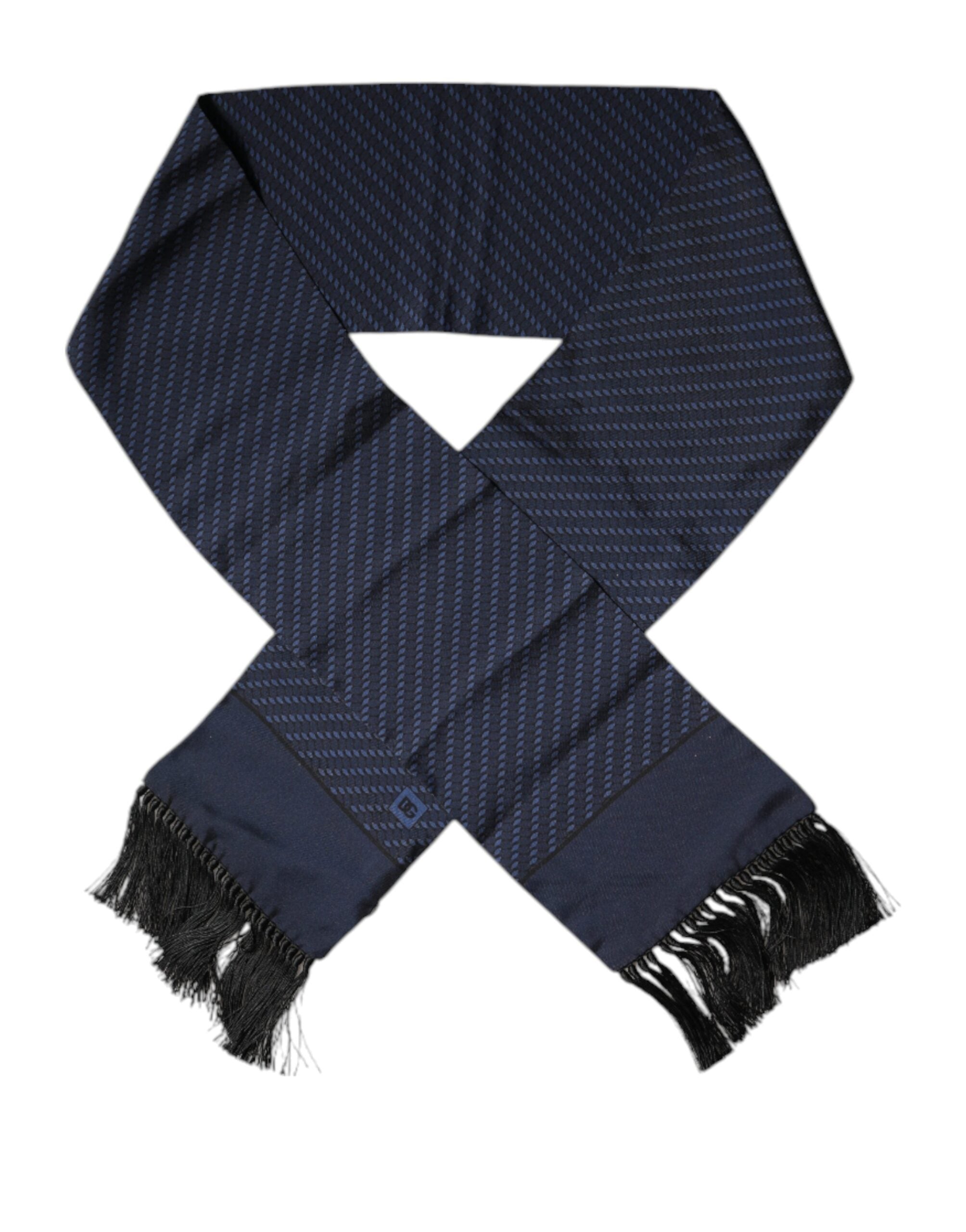 Dolce & Gabbana Dark Blue Fantasy Fringe Scarf