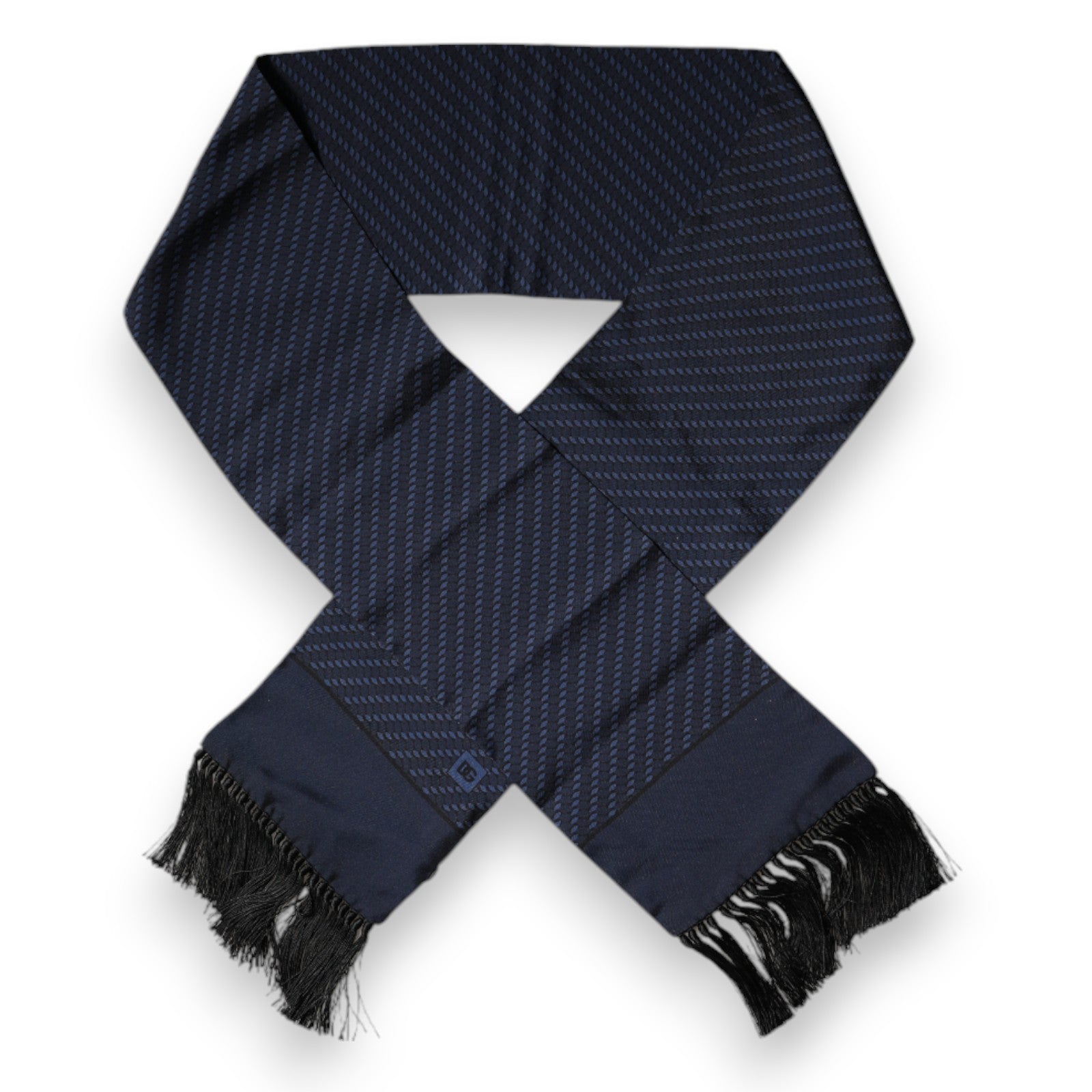 Dolce & Gabbana Dark Blue Fantasy Fringe Scarf