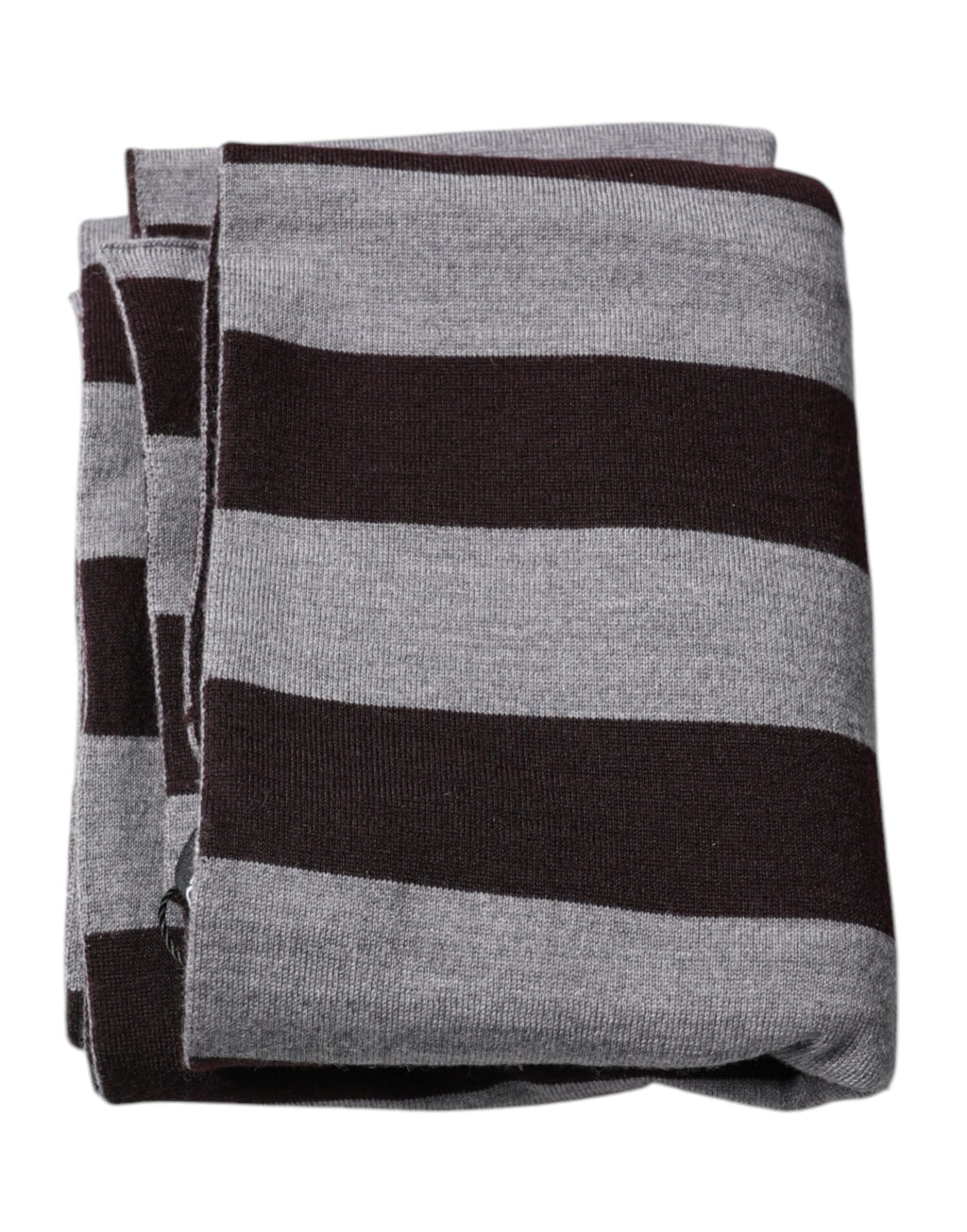 Dolce & Gabbana Black and Grey Striped Wool Scarf