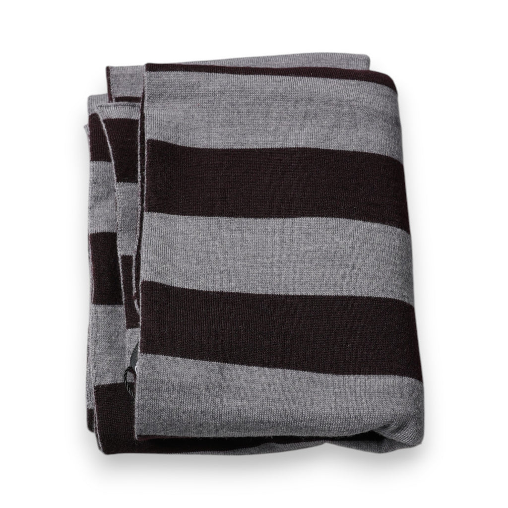 Dolce & Gabbana Schwarz-grau gestreiftes Wollhalstuch