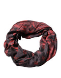 Dolce & Gabbana Schwarz Rot Floral Modal Wickelschal Schal