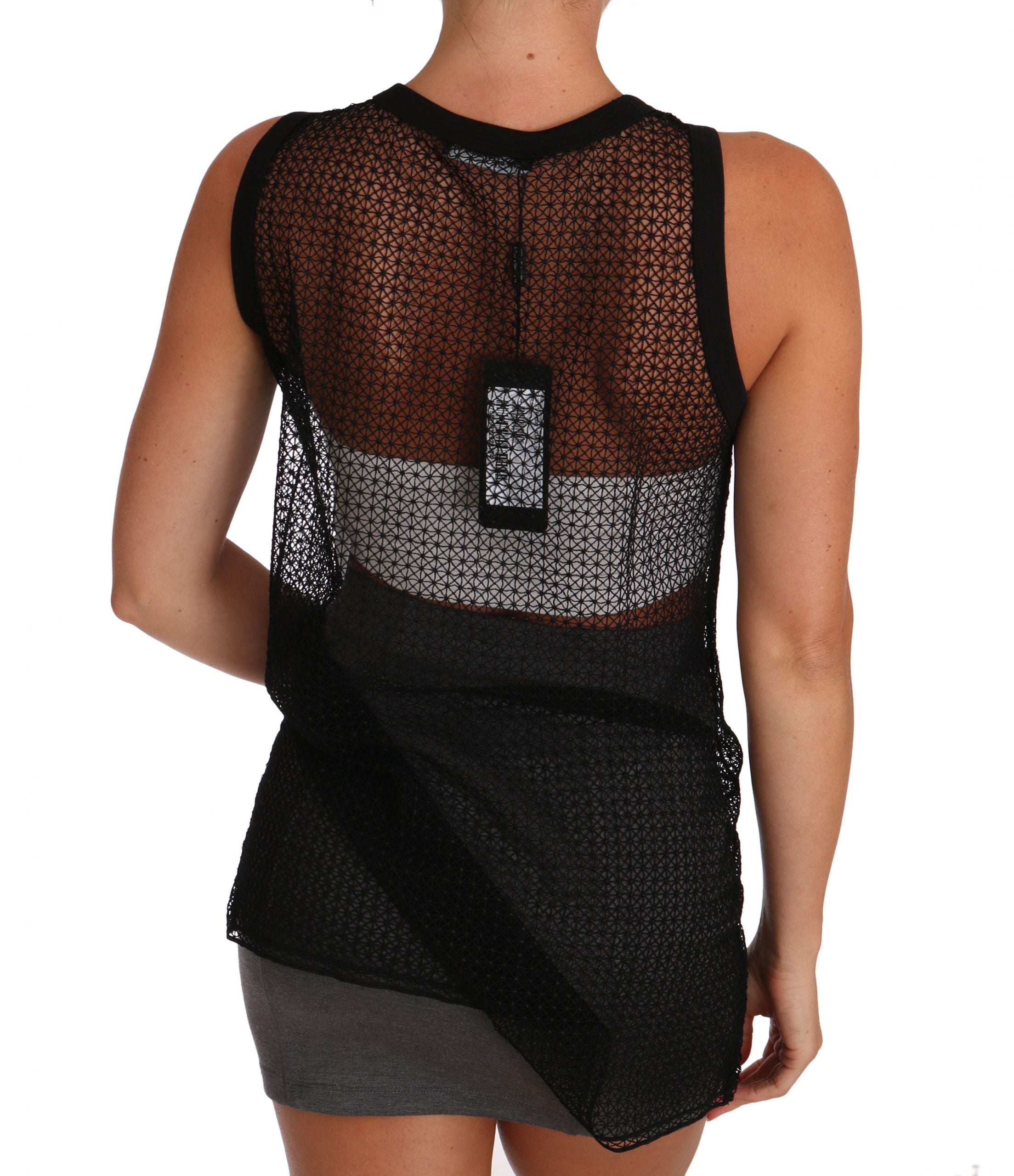 Dolce & Gabbana Black Mesh T-Shirt With Transparent Blouse