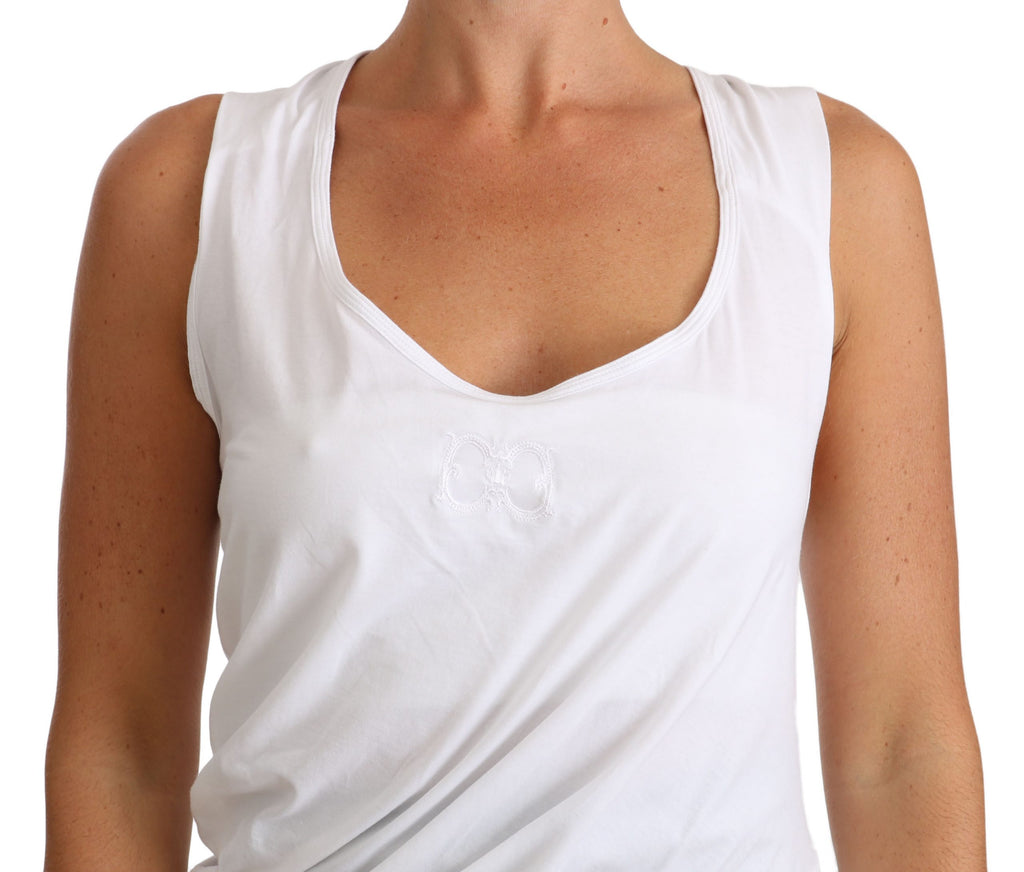 Cavalli White Tank Top CAVALLI T-Shirt Jersey