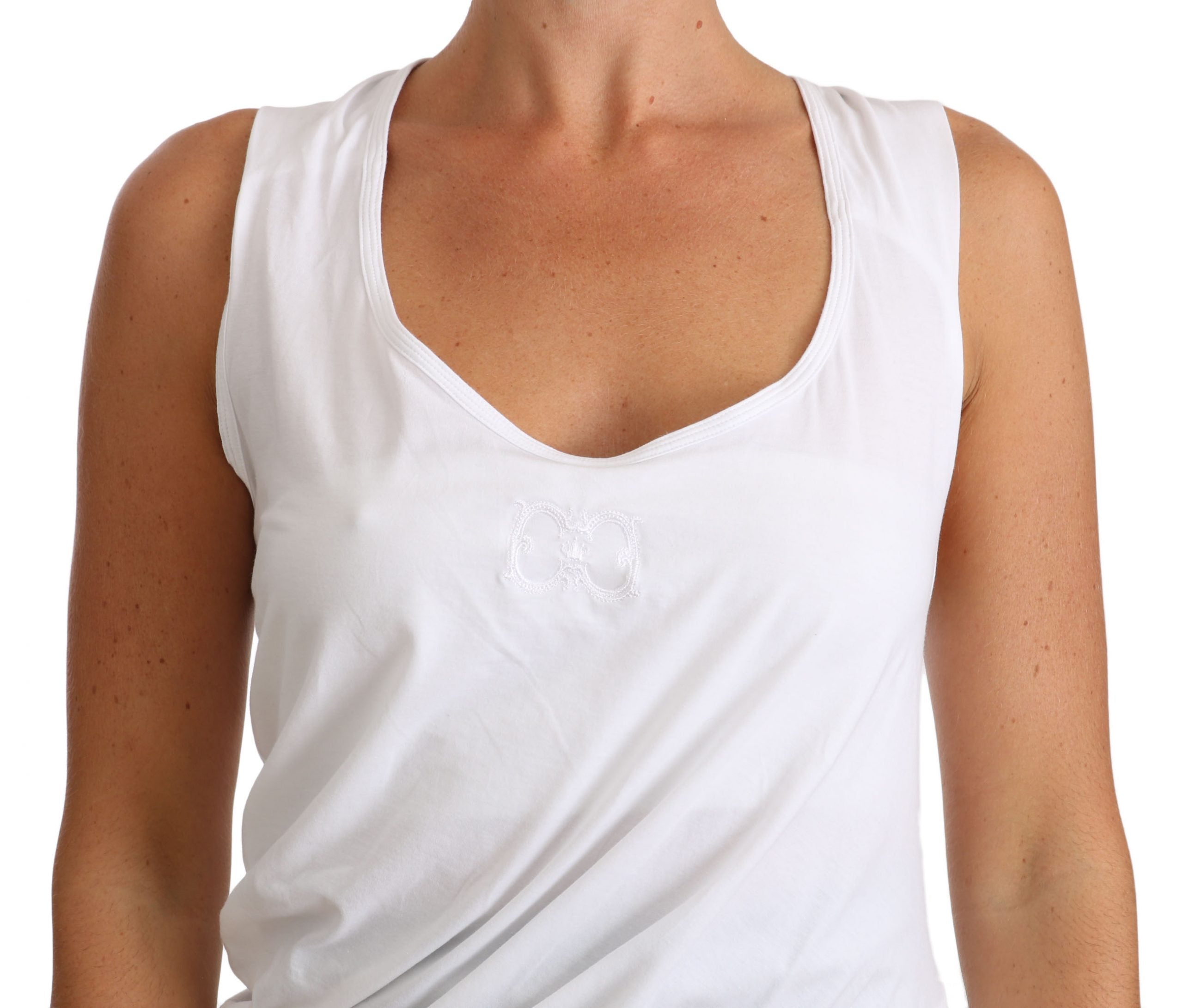 Cavalli White Tank Top CAVALLI T-Shirt Jersey