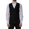Dolce & Gabbana Schwarz Wolle Formal Dress Männer Weste Weste