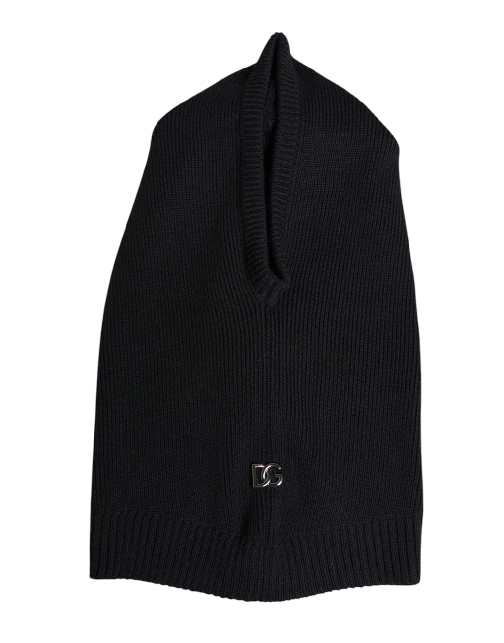 Dolce & Gabbana Black Wool Full Head Wrap Balaclava Hat