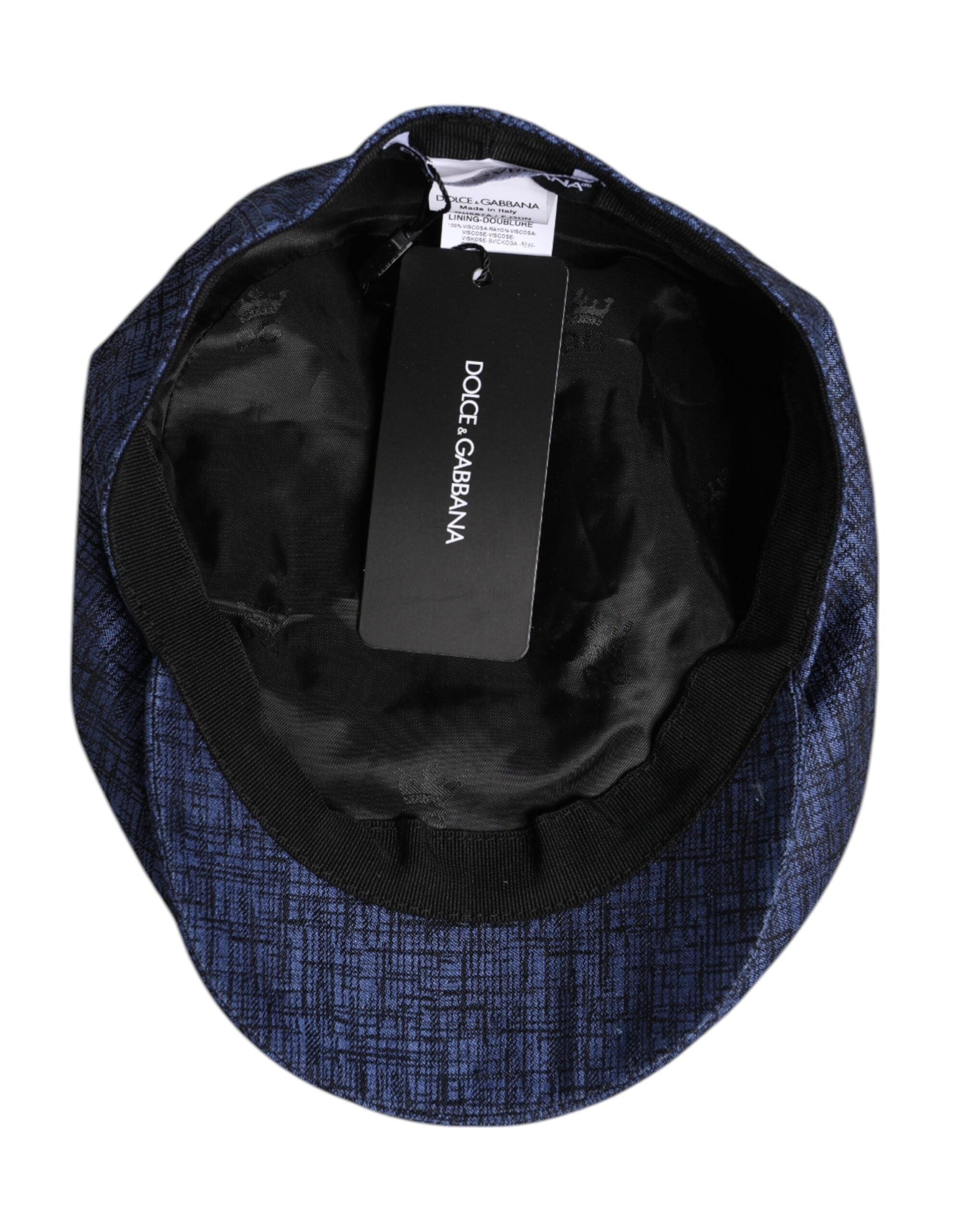 Dolce & Gabbana Blauer Baumwoll-Stretch Newsboy-Hut