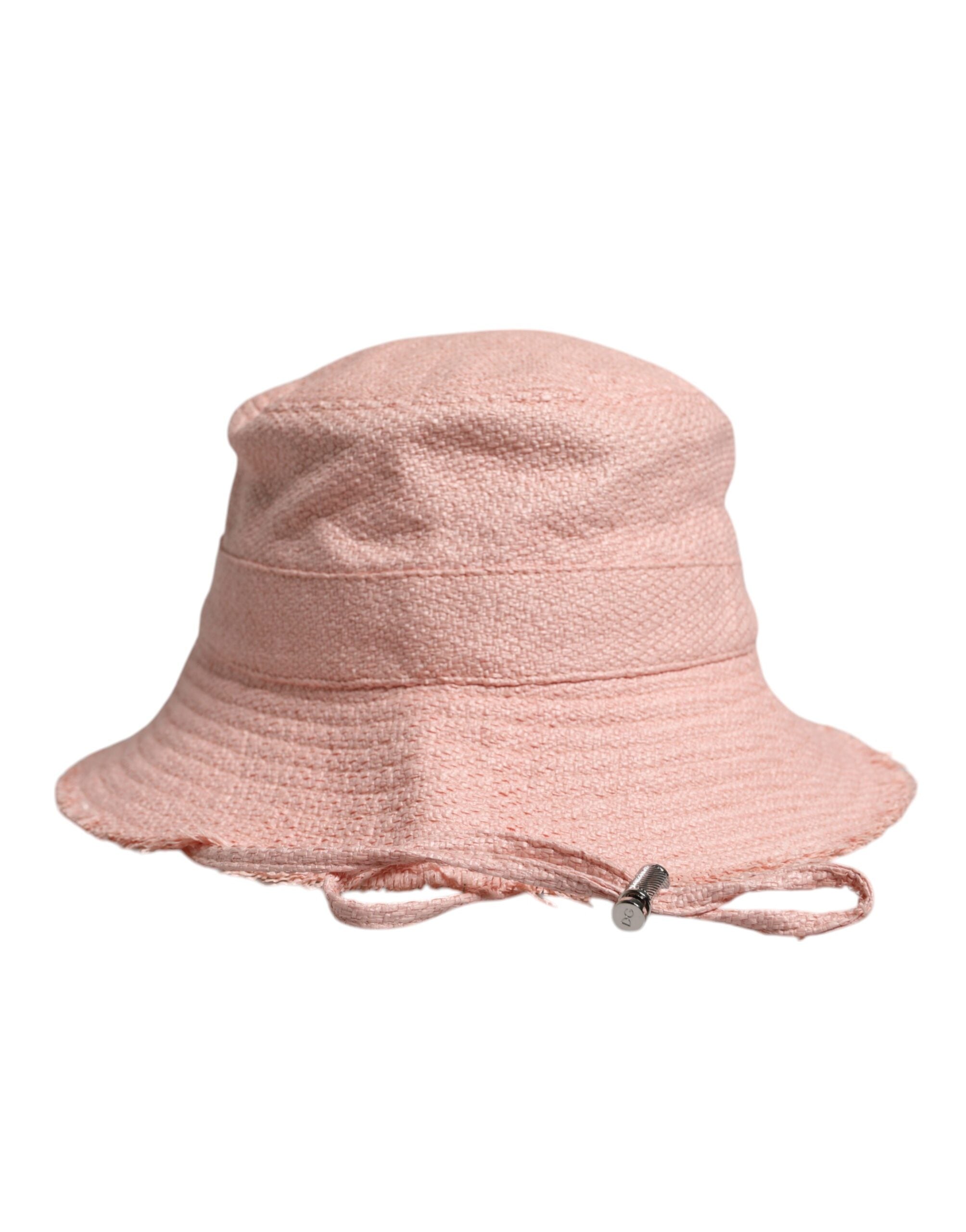 Dolce & Gabbana Rosa Baumwoll-Eimerhut mit breiter Krempe