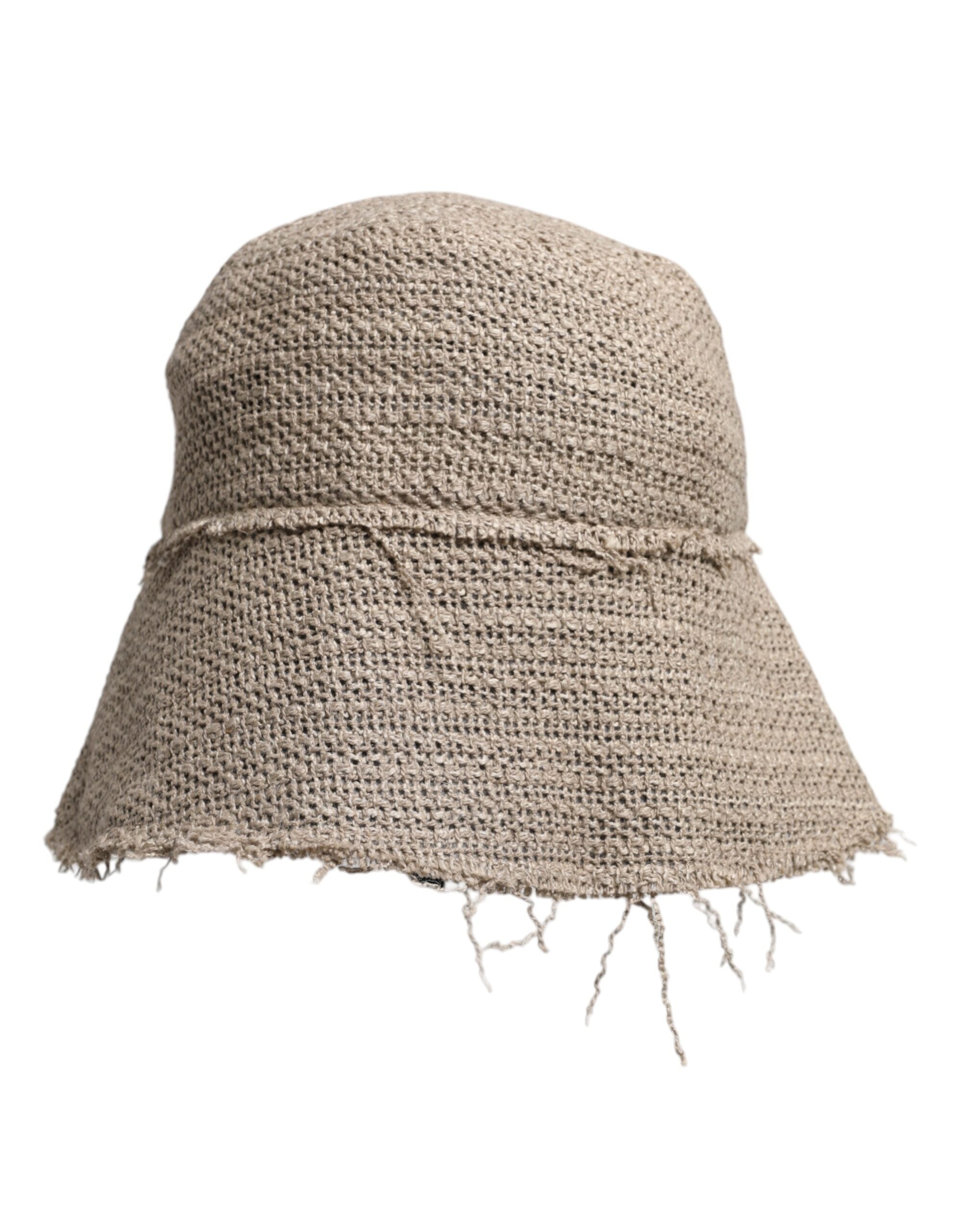 Dolce & Gabbana Beige Leinen Hut mit breiter Krempe
