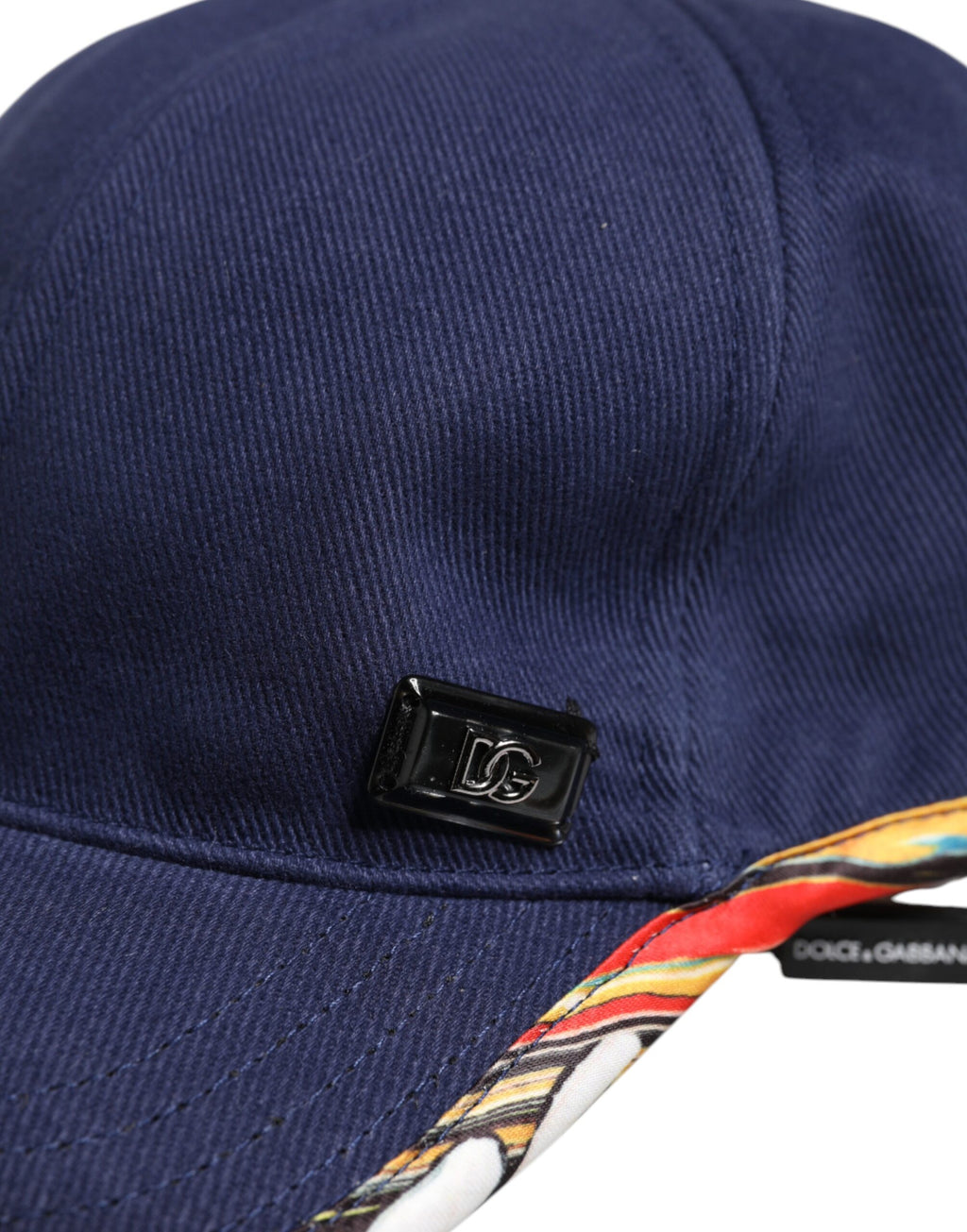 Dolce & Gabbana Baseballkappe aus blauer Baumwolle mit 6 Feldern