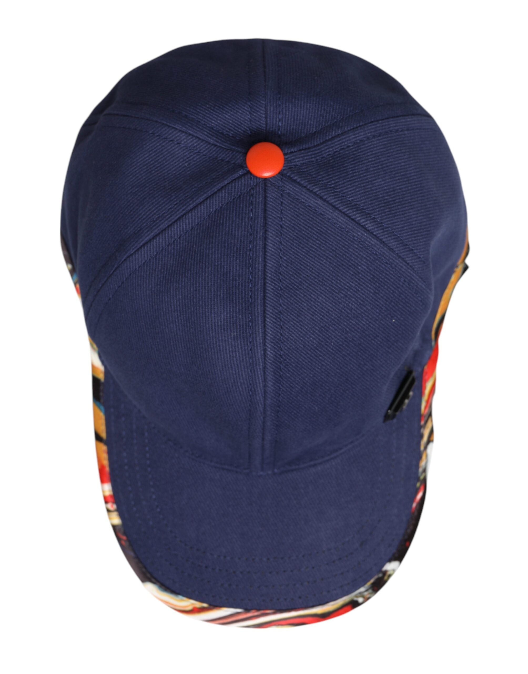 Dolce & Gabbana Baseballkappe aus blauer Baumwolle mit 6 Feldern