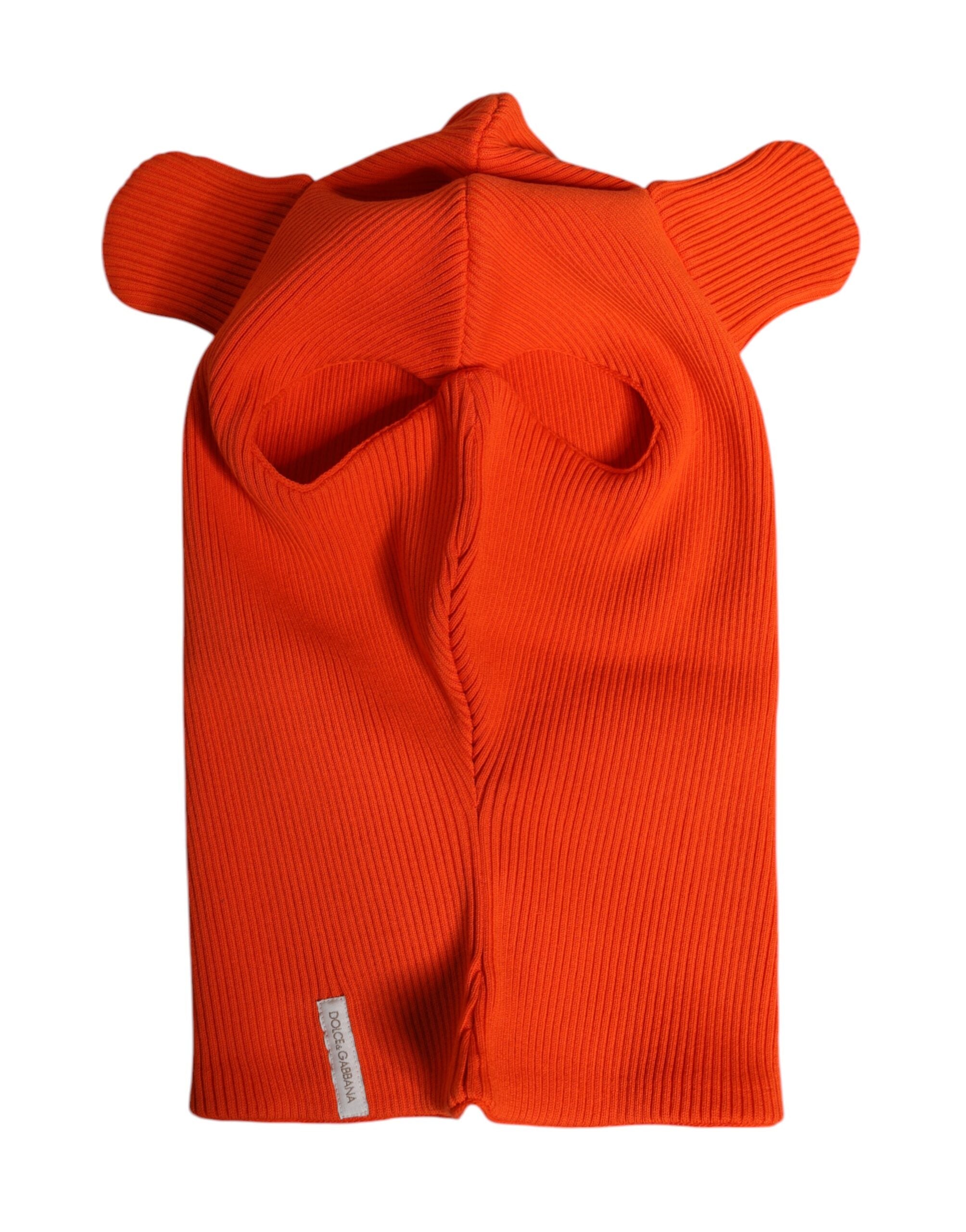 Dolce & Gabbana Orange Cotton Full Face Balaclava Hat