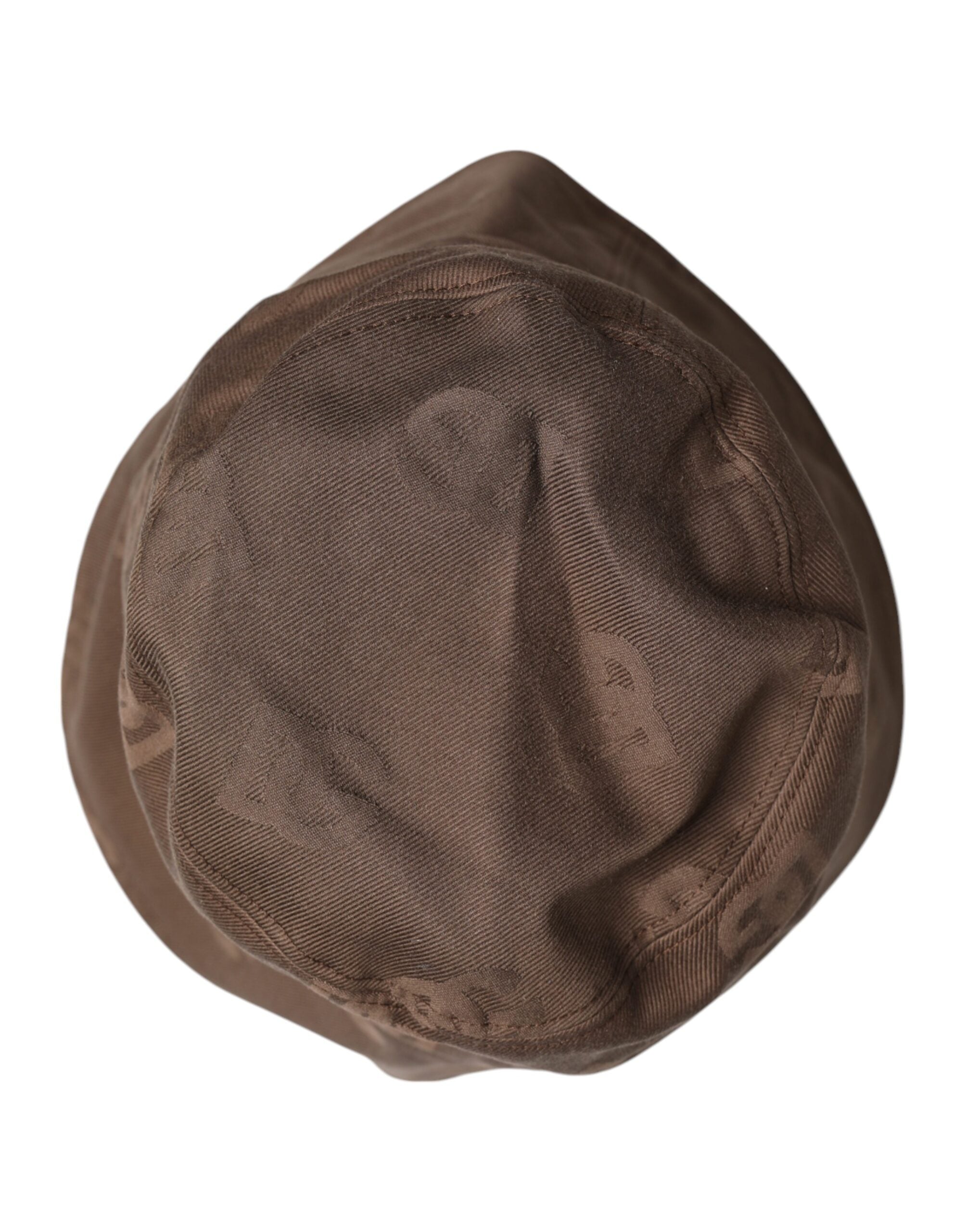 Dolce & Gabbana Braune Logo-Monogramm-Eimerkappe aus Baumwolle