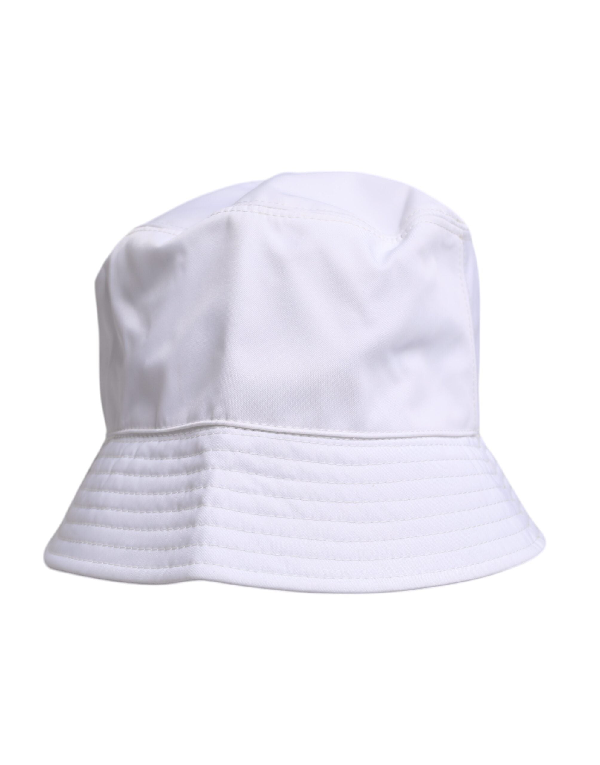 Dolce & Gabbana White Cotton Wide-Brim Bucket Hat