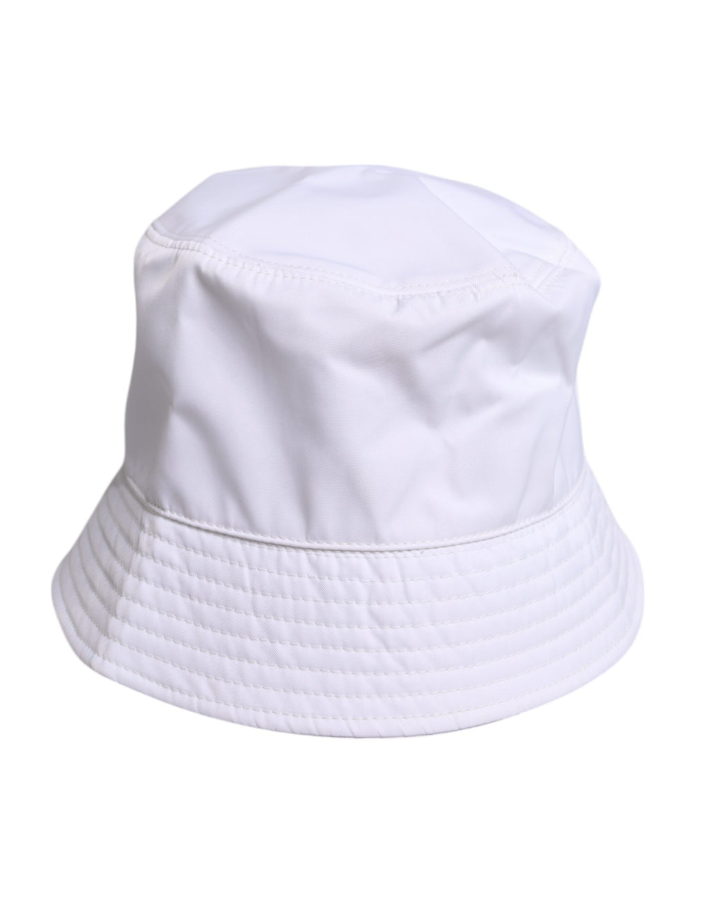 Dolce & Gabbana White Cotton Wide-Brim Bucket Hat