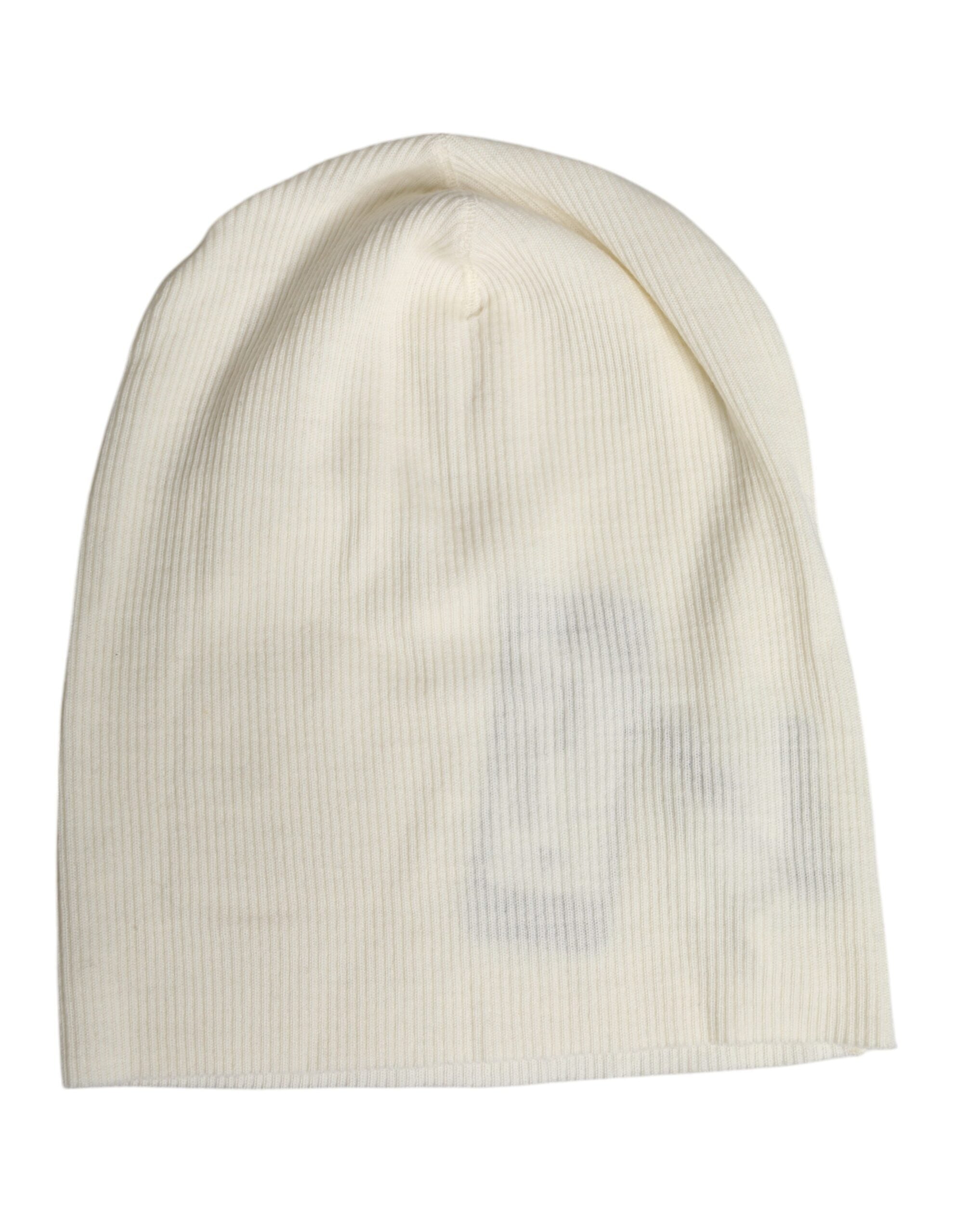 Dolce & Gabbana Beige Wollmischung gestrickte Beanie-Mütze