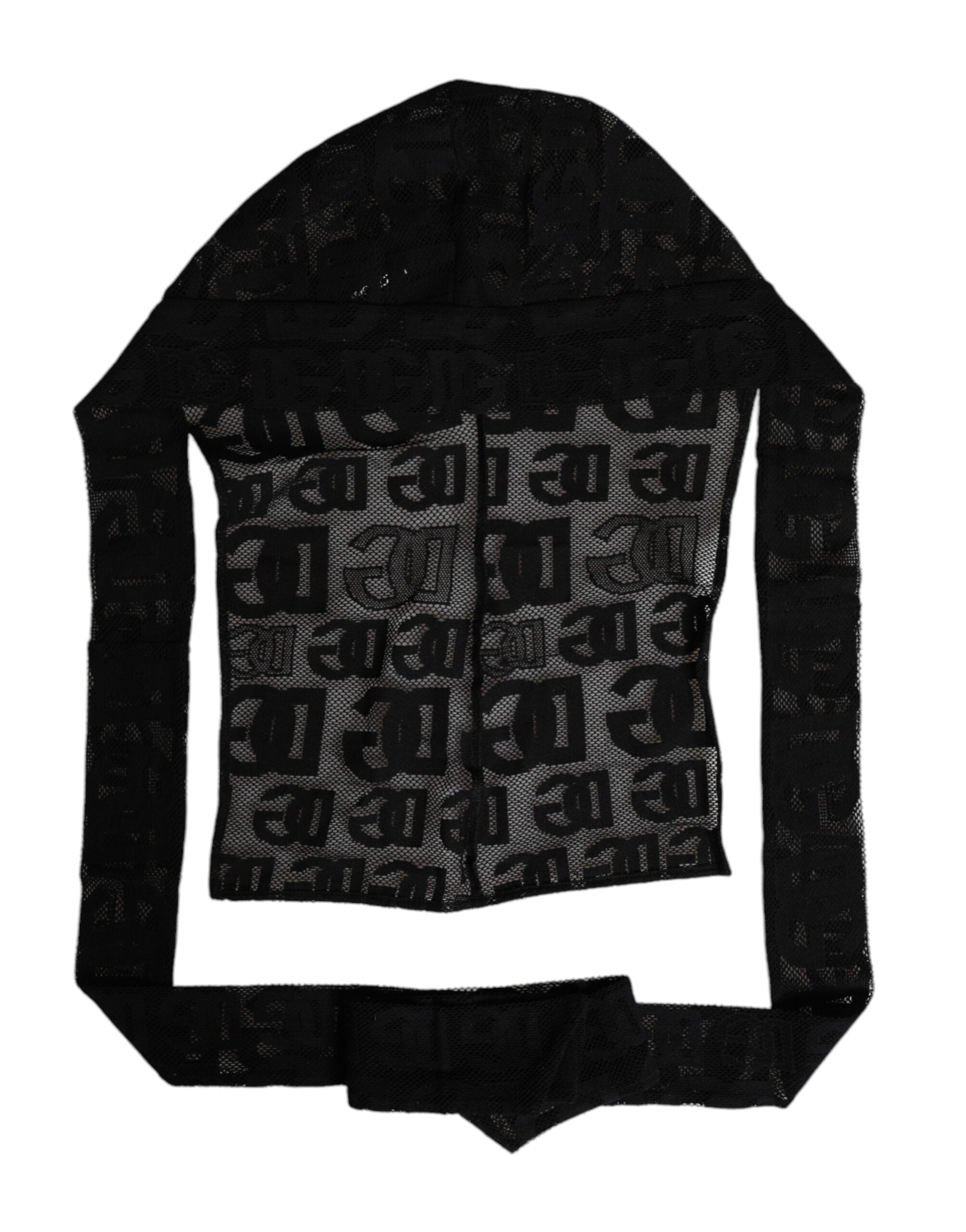 Dolce & Gabbana Schwarzer Logo-Netz-Ganzkopf-Wickelhut