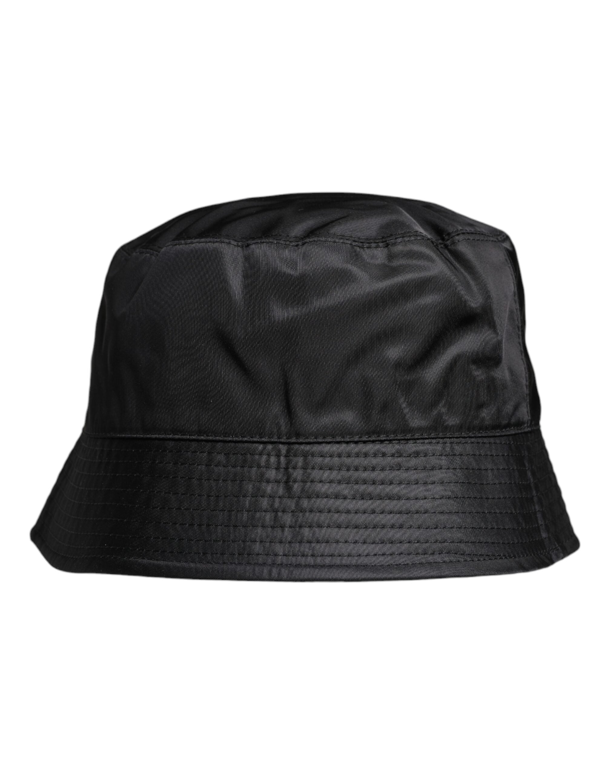 Dolce & Gabbana Black Cotton Broad Brim Bucket Hat