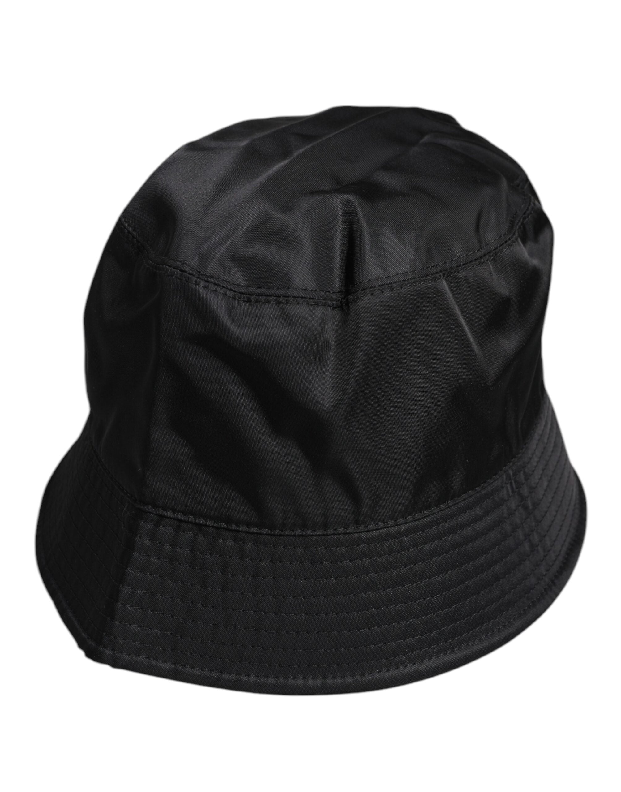Dolce & Gabbana Black Cotton Broad Brim Bucket Hat
