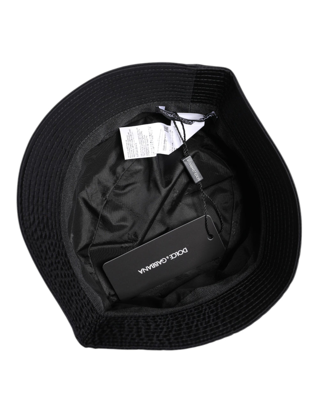 Dolce & Gabbana Black Cotton Broad Brim Bucket Hat