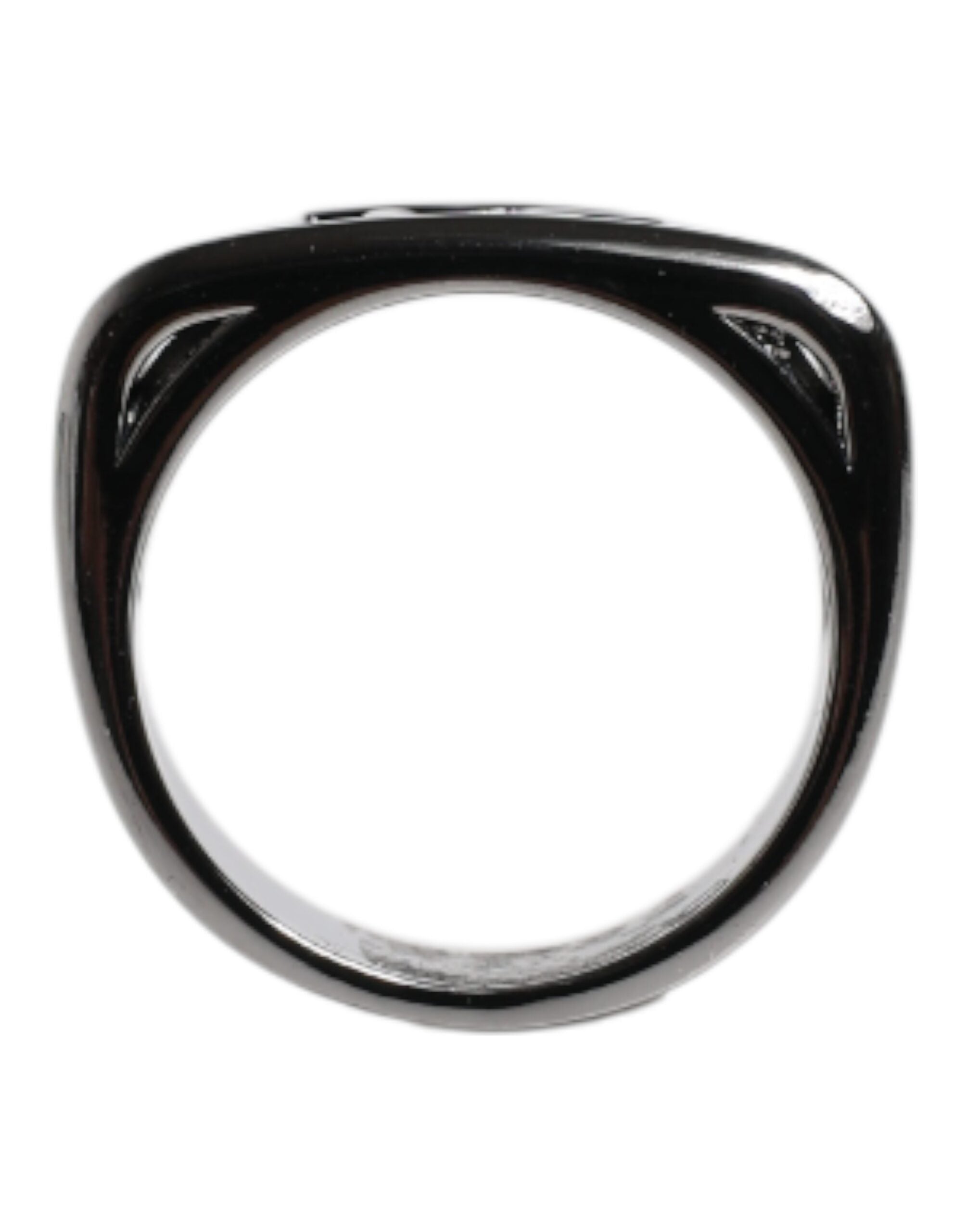 Dolce & Gabbana Silver-Tone Brass DG Logo Ring