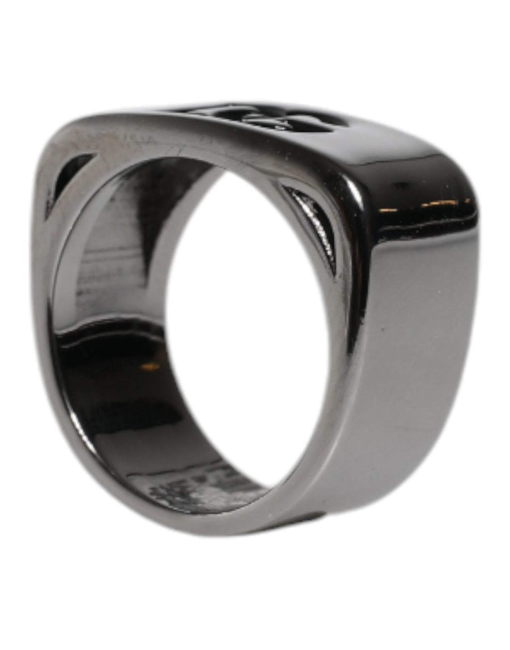 Dolce & Gabbana Silver-Tone Brass DG Logo Ring