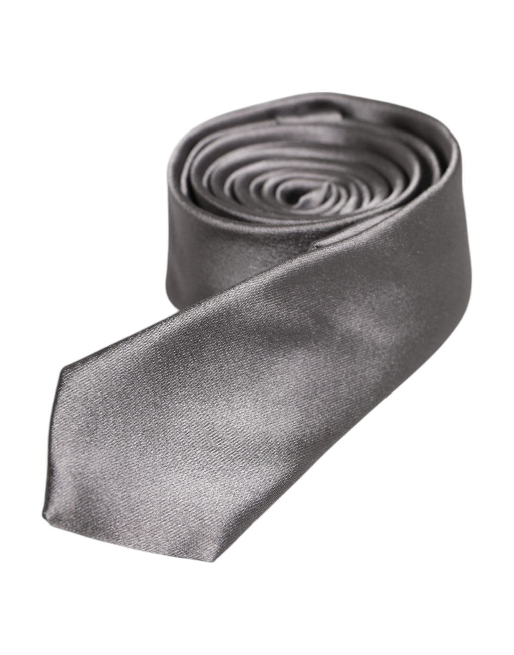 Dolce & Gabbana Silver Silk Tie Metallic Adjustable Tie