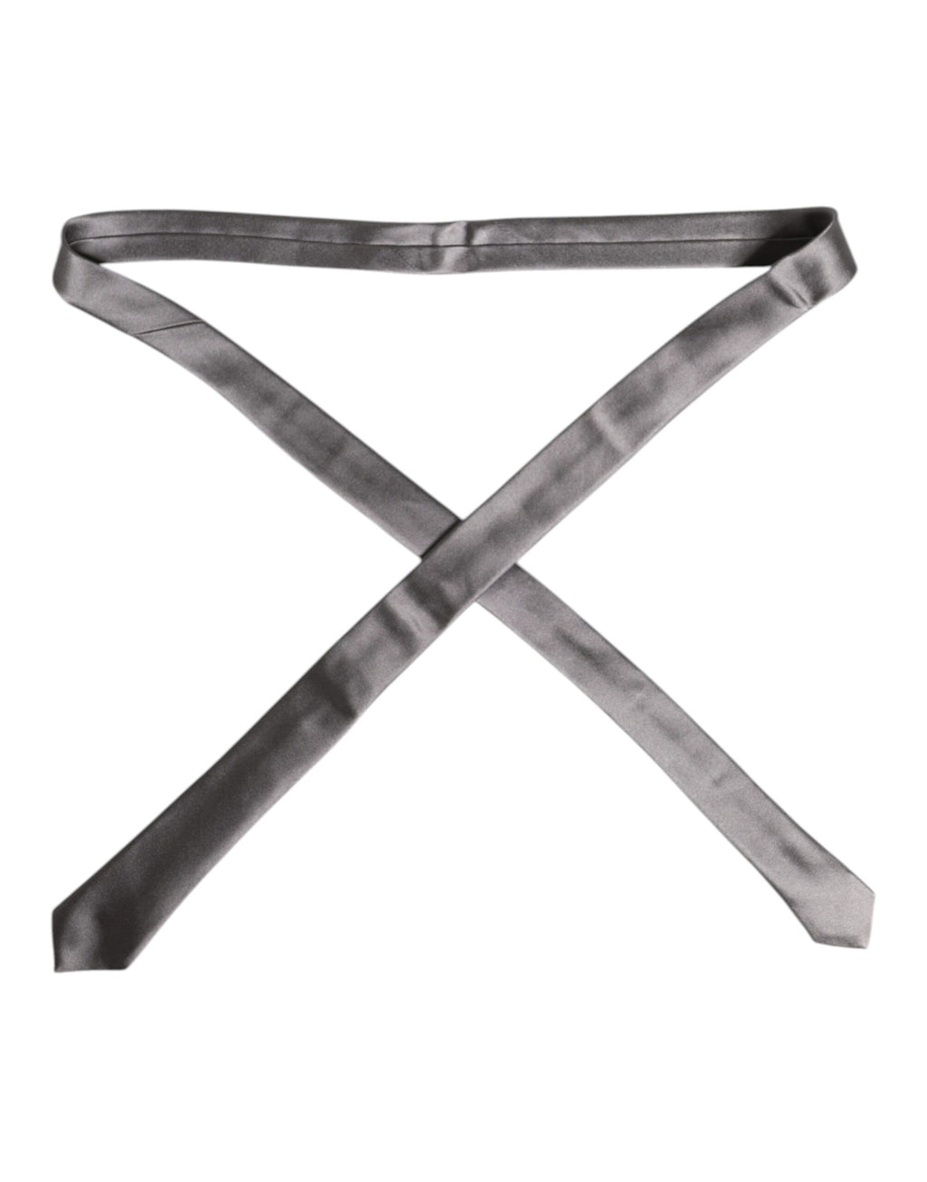 Dolce & Gabbana Silver Silk Tie Metallic Adjustable Tie